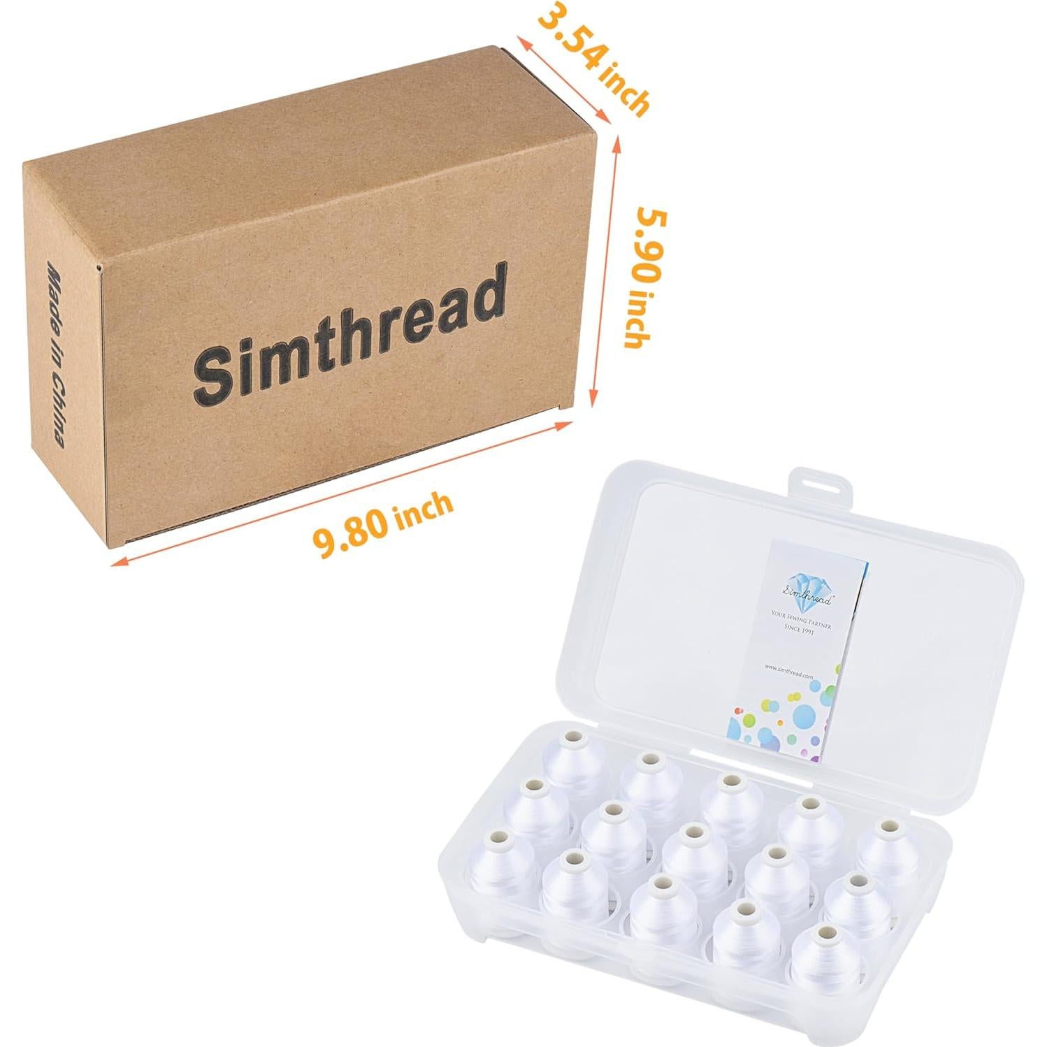 Set de Hilos de Bordado a Máquina Simthread 15 Bobinas 1000m Blanco