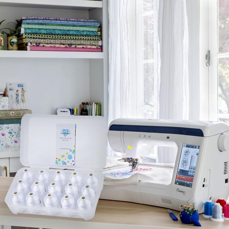 Set de Hilos de Bordado a Máquina Simthread 15 Bobinas 1000m Blanco