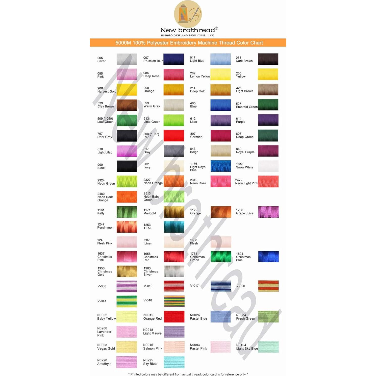 Hilos de Bordar Poliester Nuevos Hilos Brothreads 5000M 2Pcs