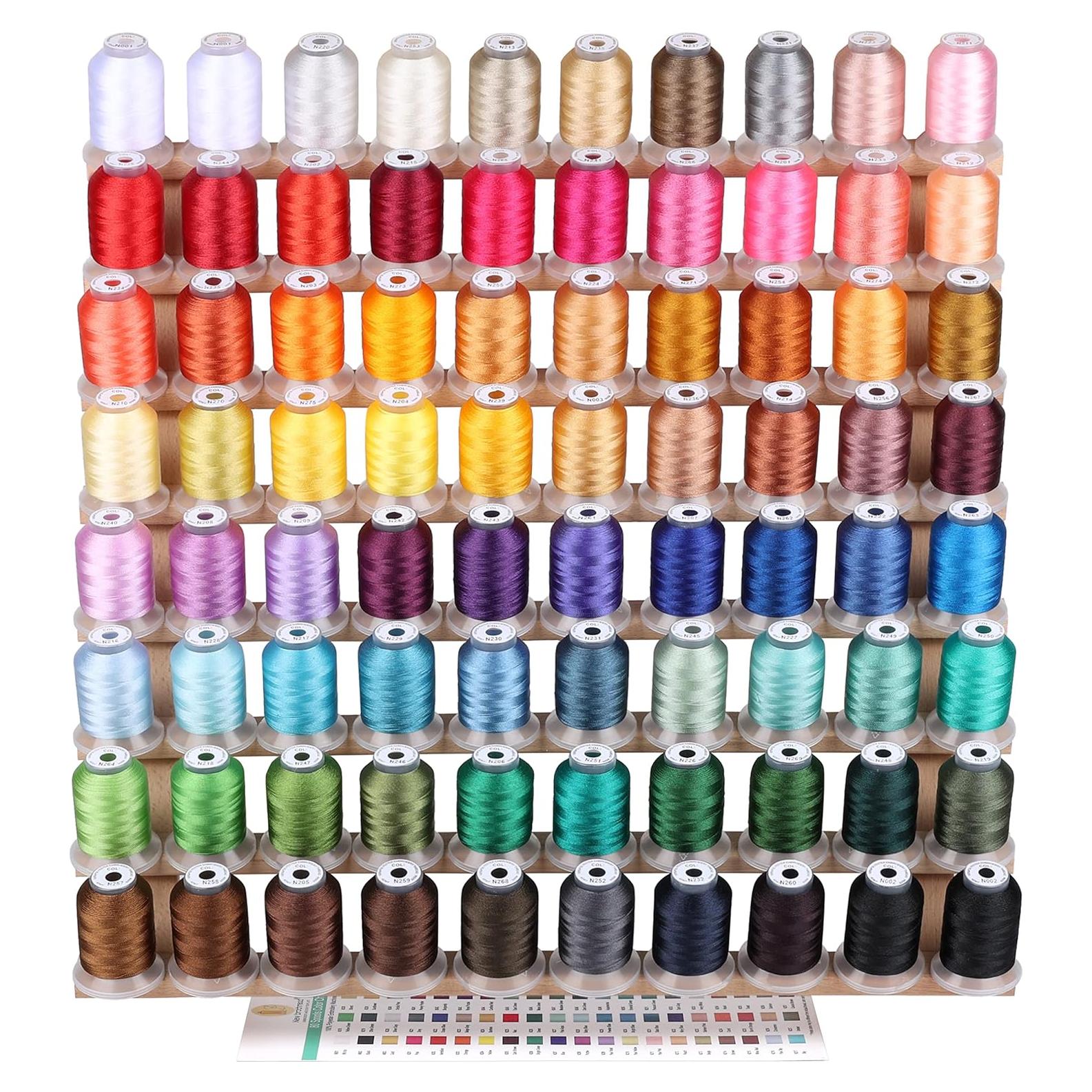 80 Bobinas Hilo de Poliéster 500m Nuevo Brothread - 80 Colores