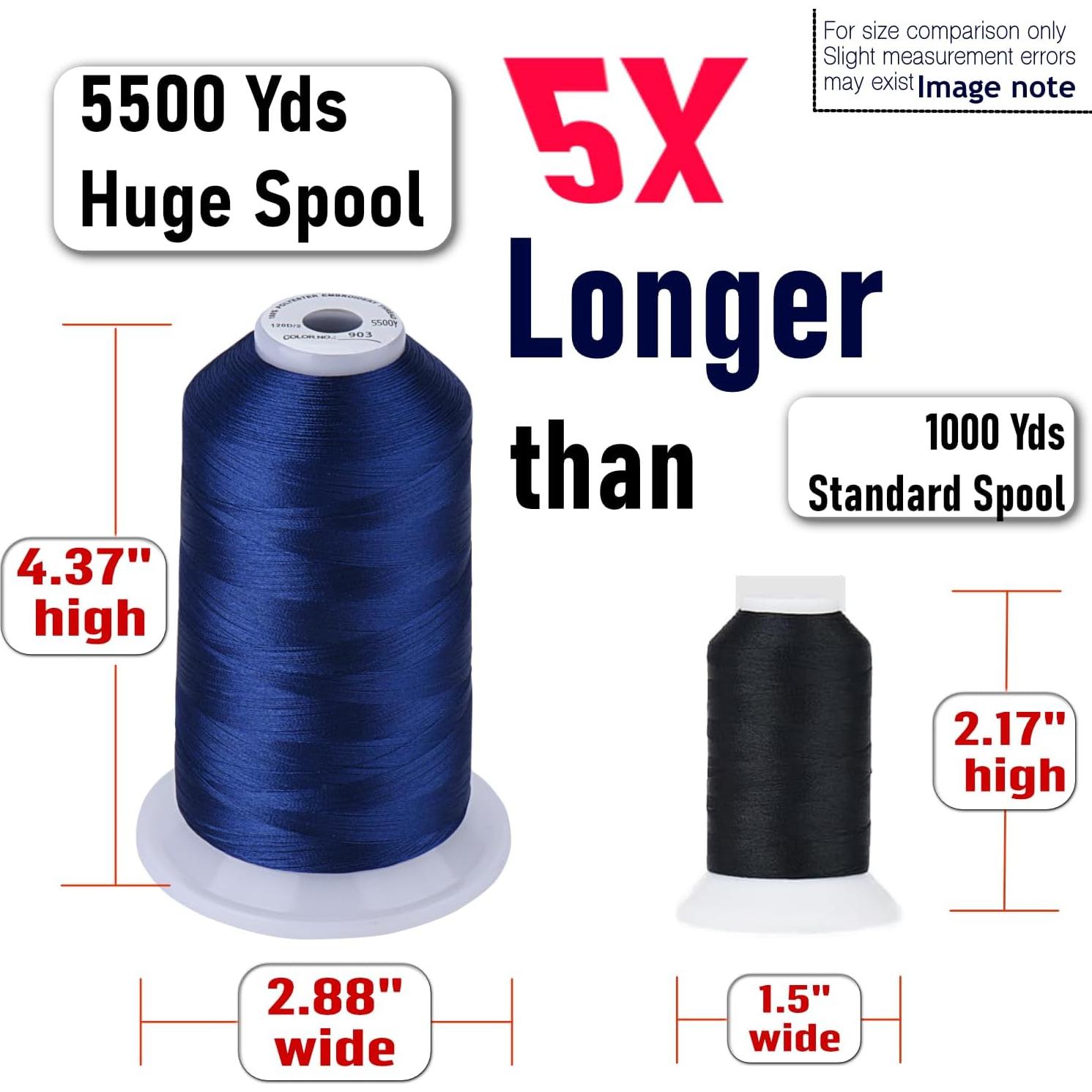 Hilo de Bordado Simthread 5500M 40WT 100% Poliester Negro