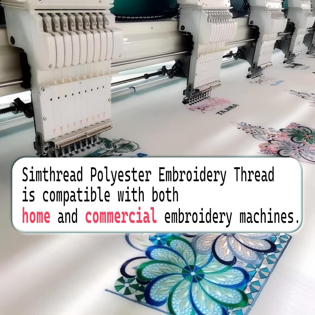 Hilo de Bordado Simthread 5500M 40WT 100% Poliester Negro