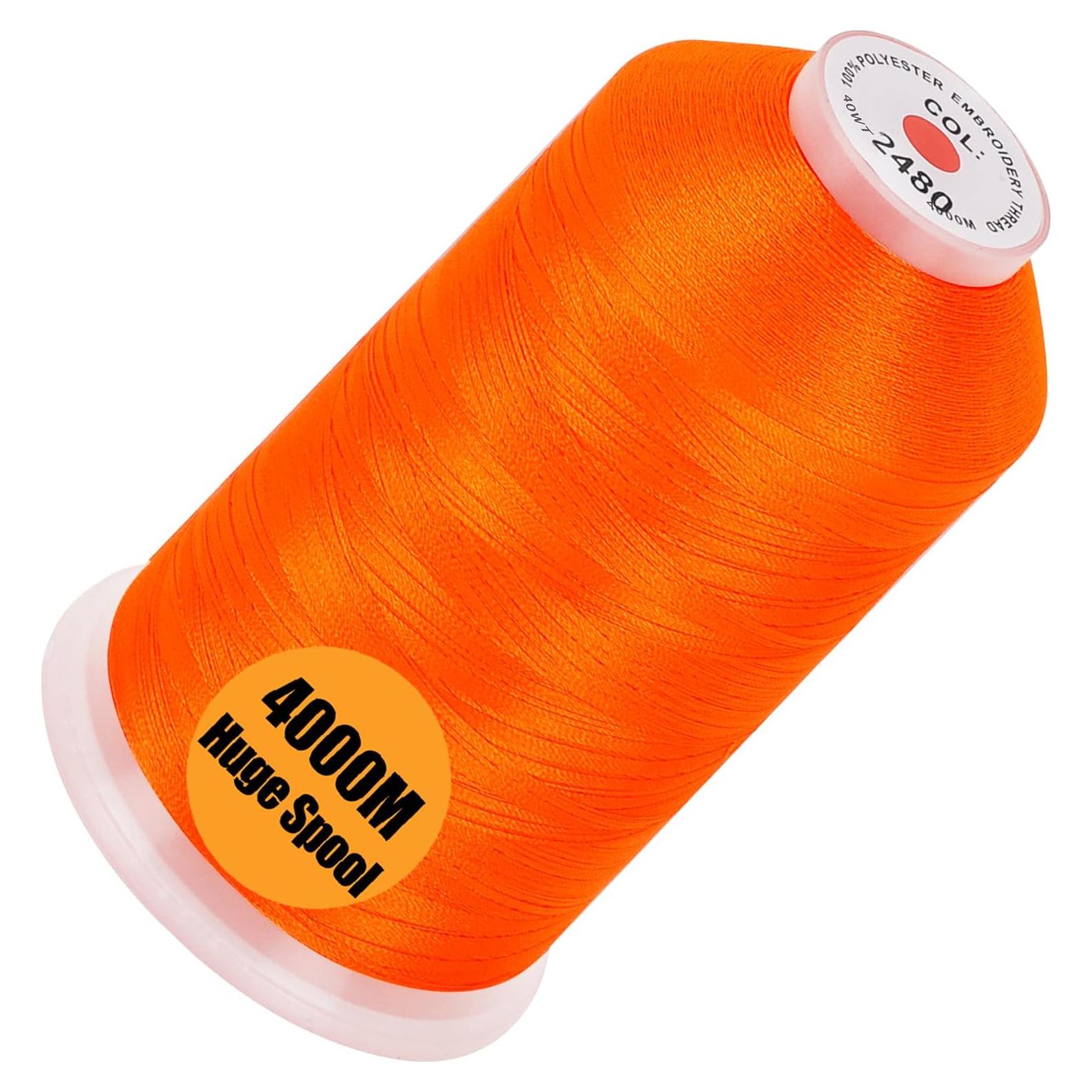 Carrete de Hilo de Bordado 4000M New brothread Naranja Neón