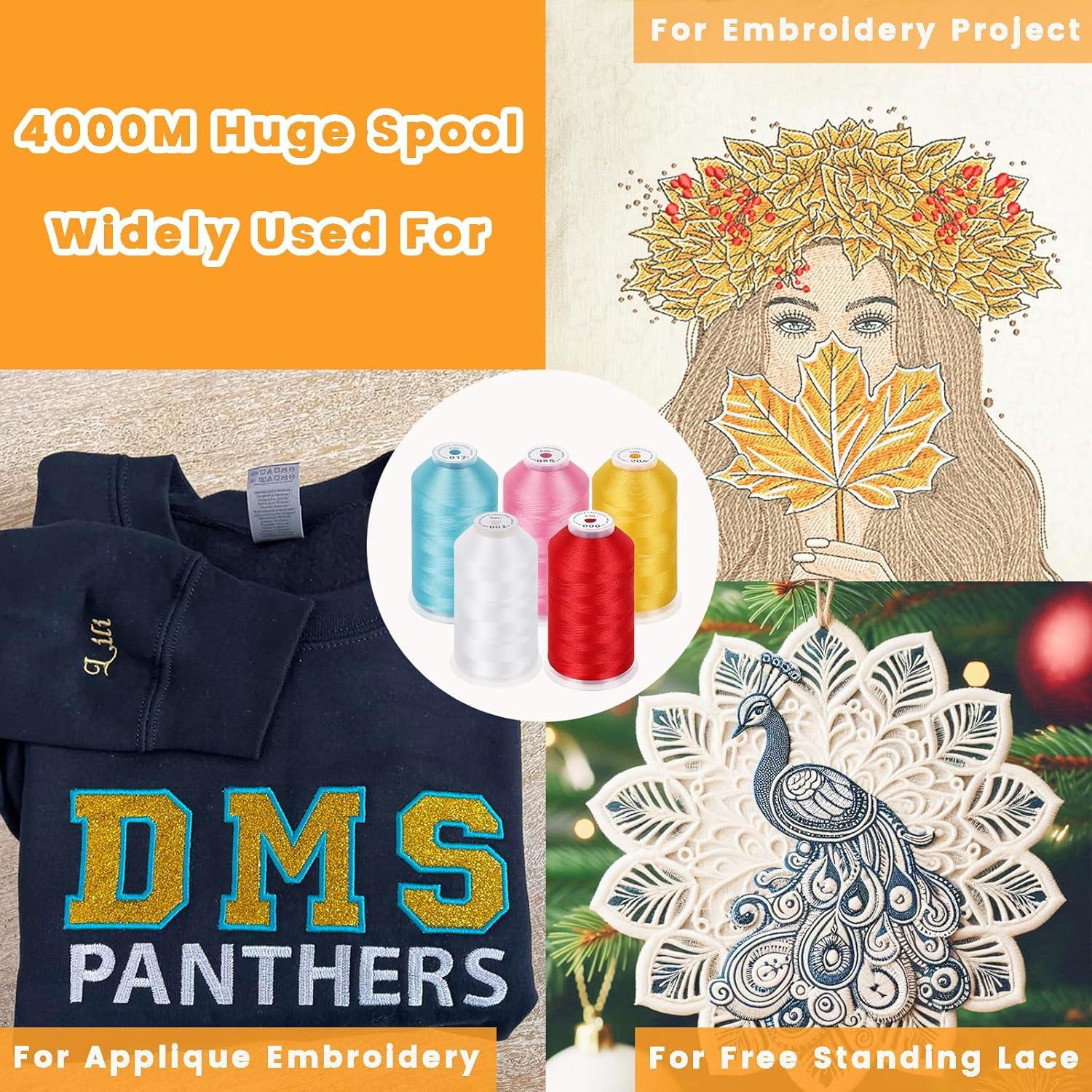 Carrete de Hilo de Bordado 4000M New brothread Naranja Neón