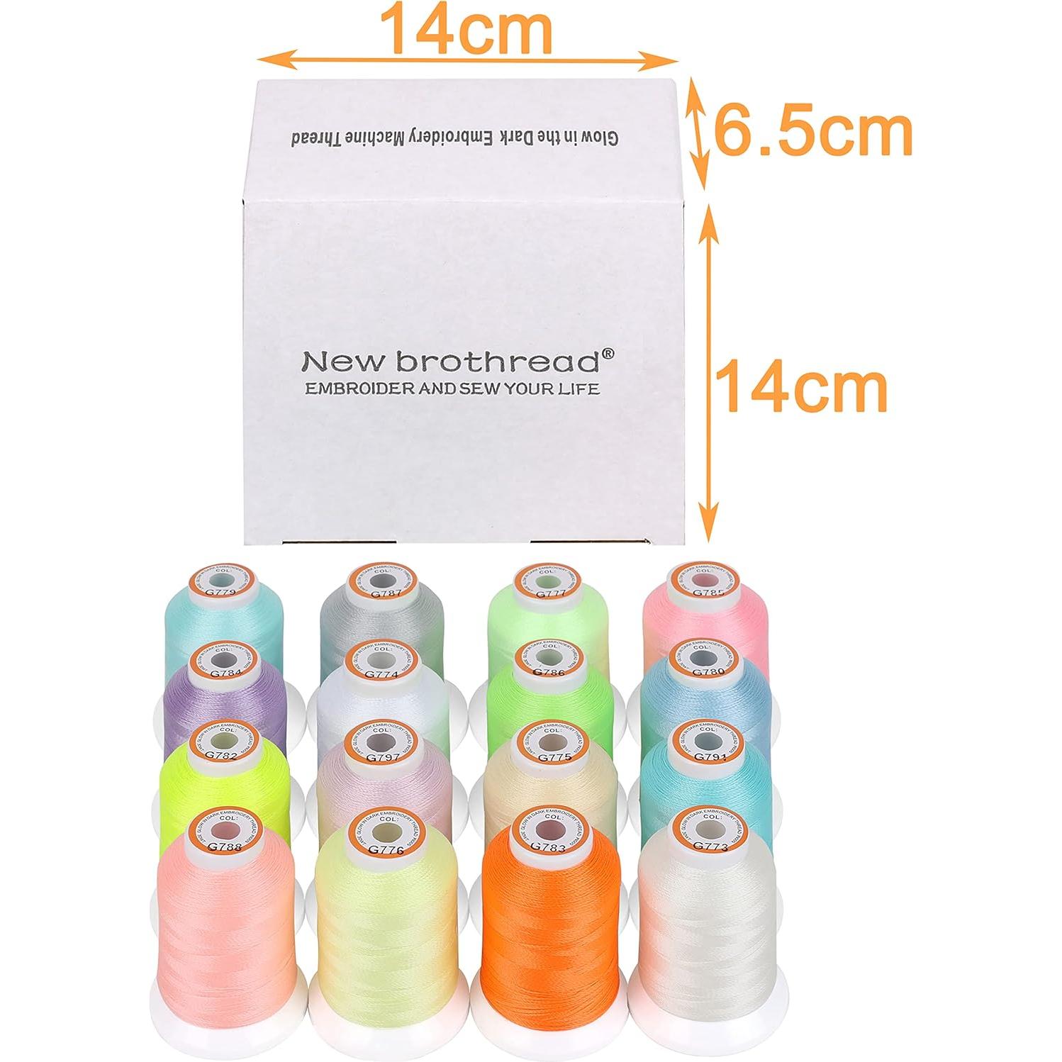 Hilo de Bordado que Brilla en la Oscuridad 16 Colores 30WT 500M