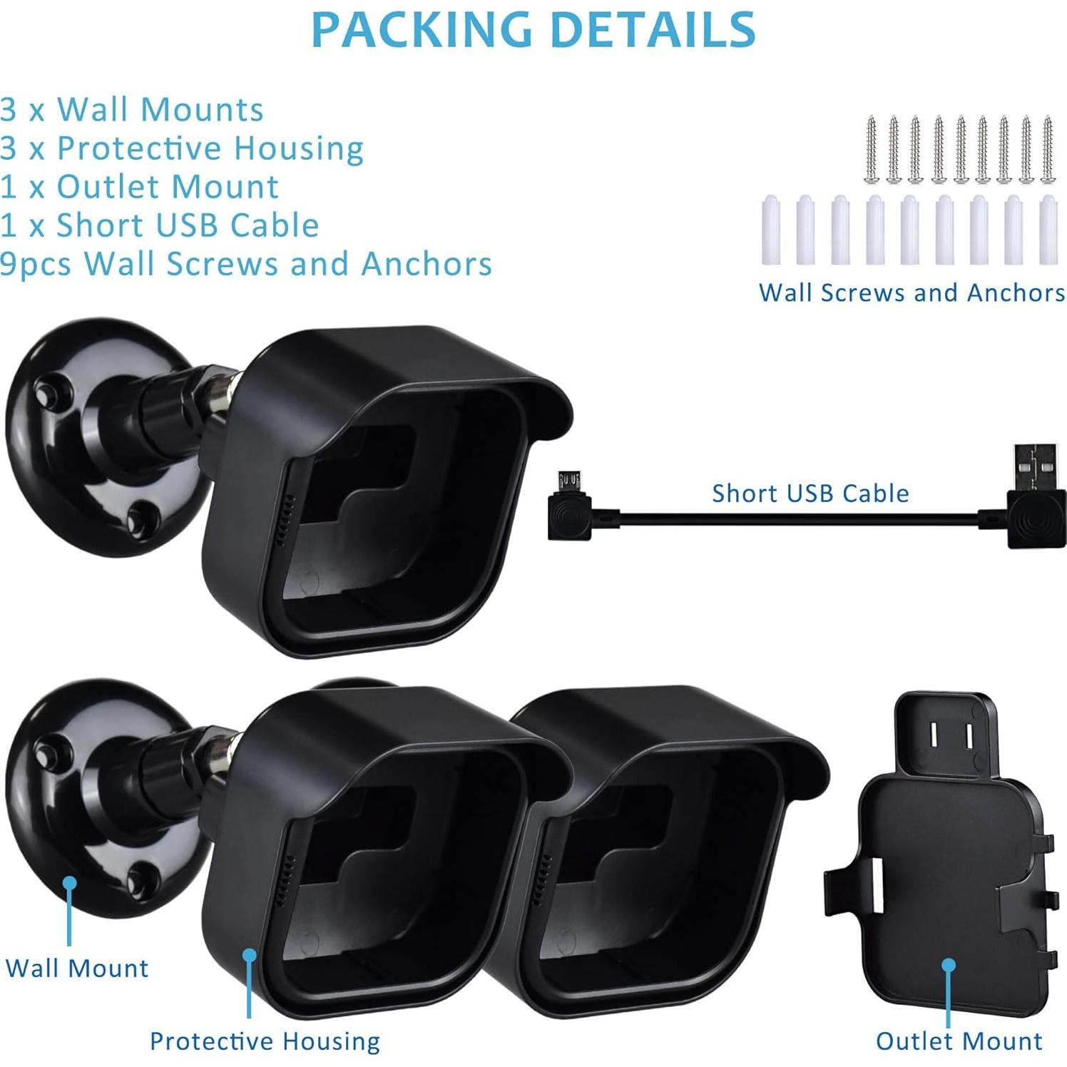 Soporte para Cámara Blink 4ta Gen GoHonor 3 Piezas Ajustable