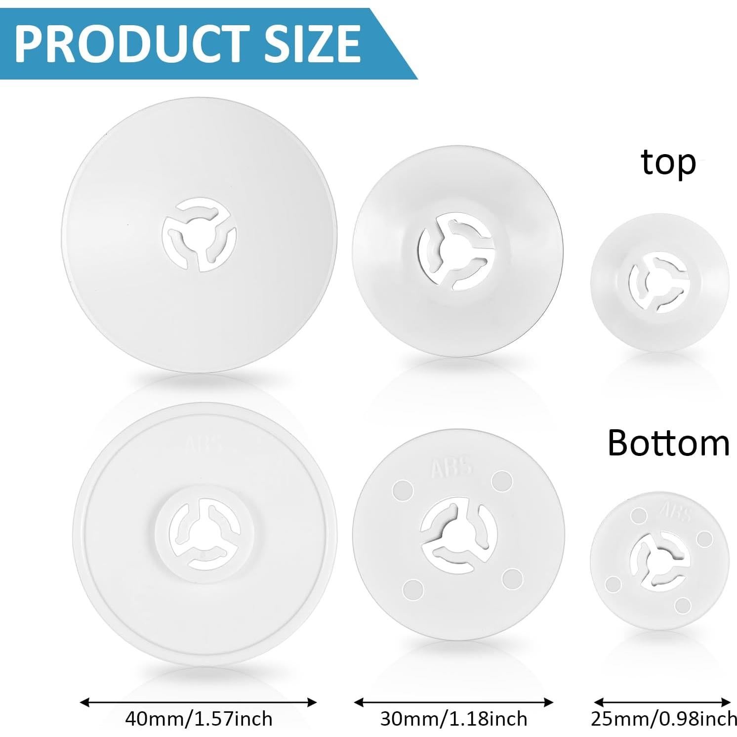 6 Tapas de Bobina Singer 40mm, 30mm, 25mm - Accesorios de Costura