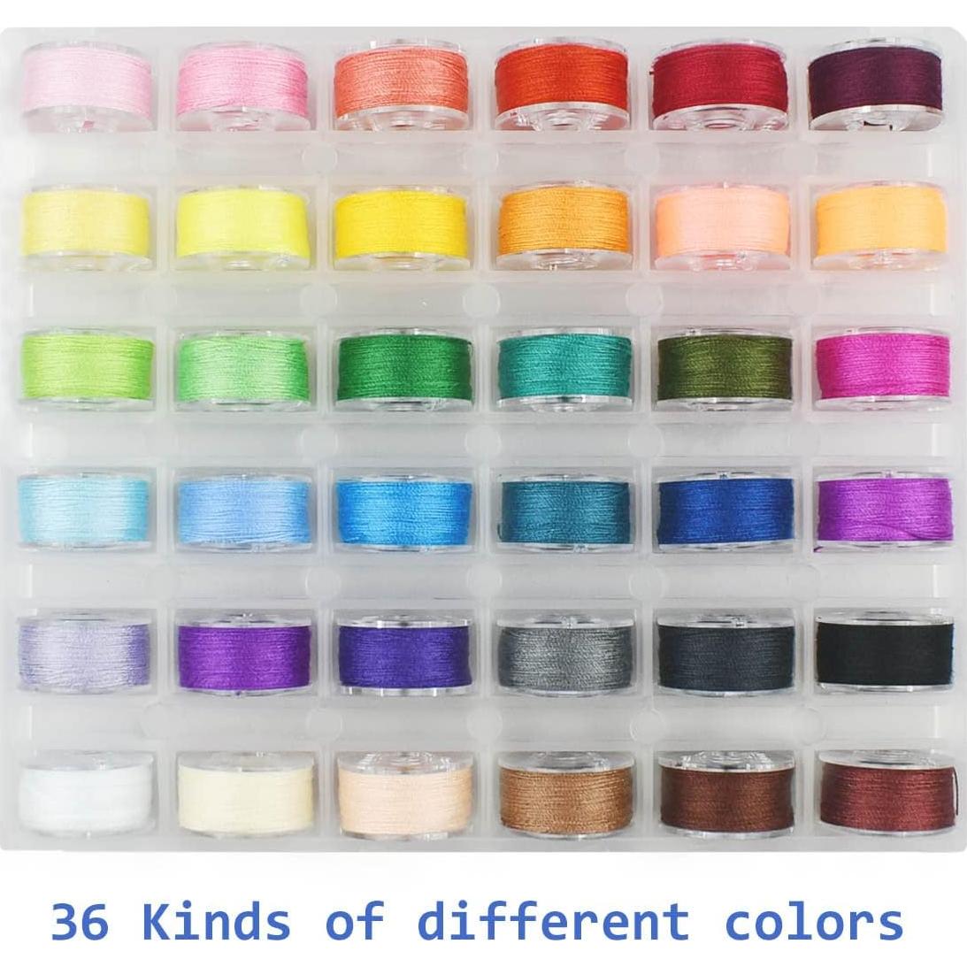 Juego de 36 Hilos de Coser TTSAM con Estuche Plástico