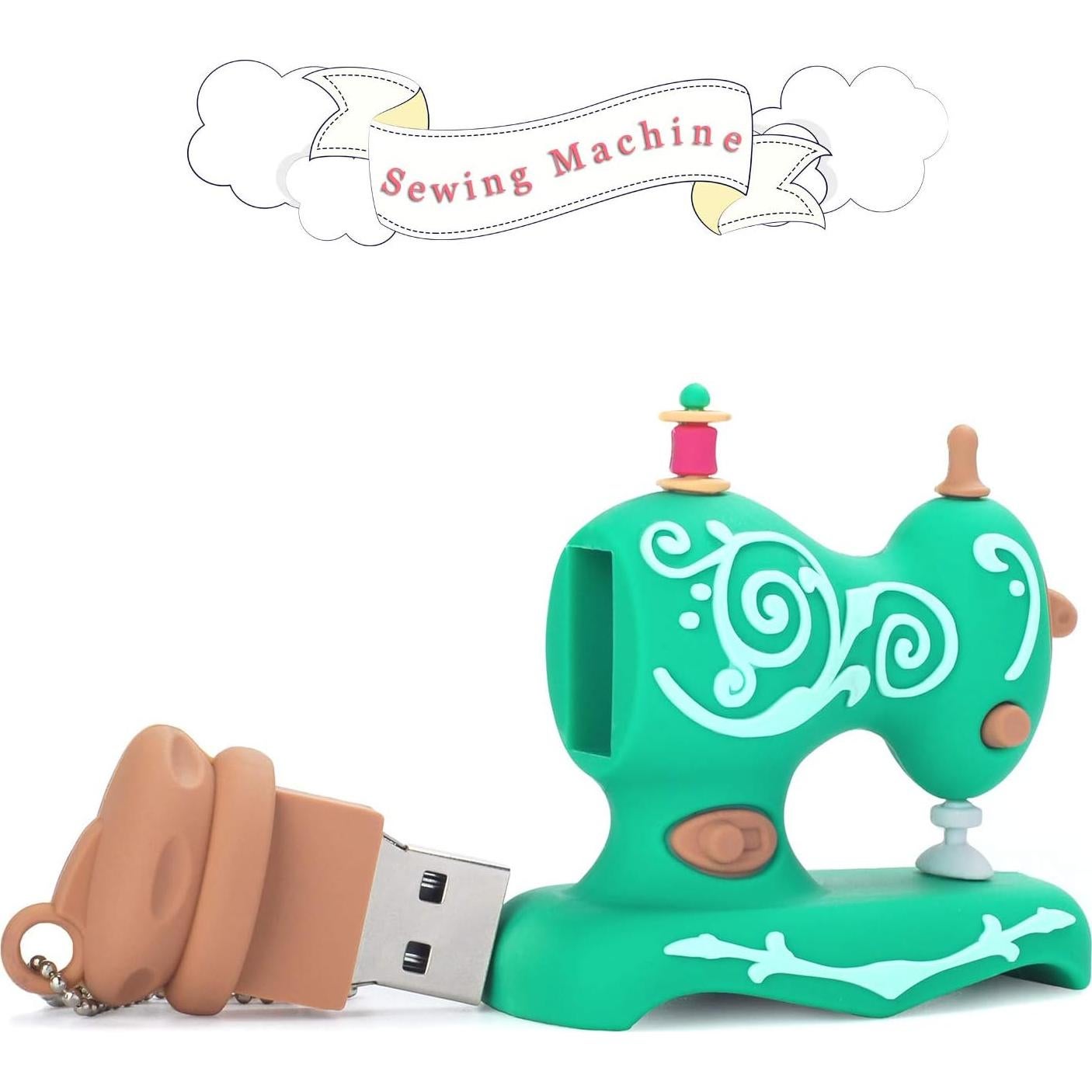 Unidad Flash USB Leizhan 16GB Verde Diseño Máquina de Coser