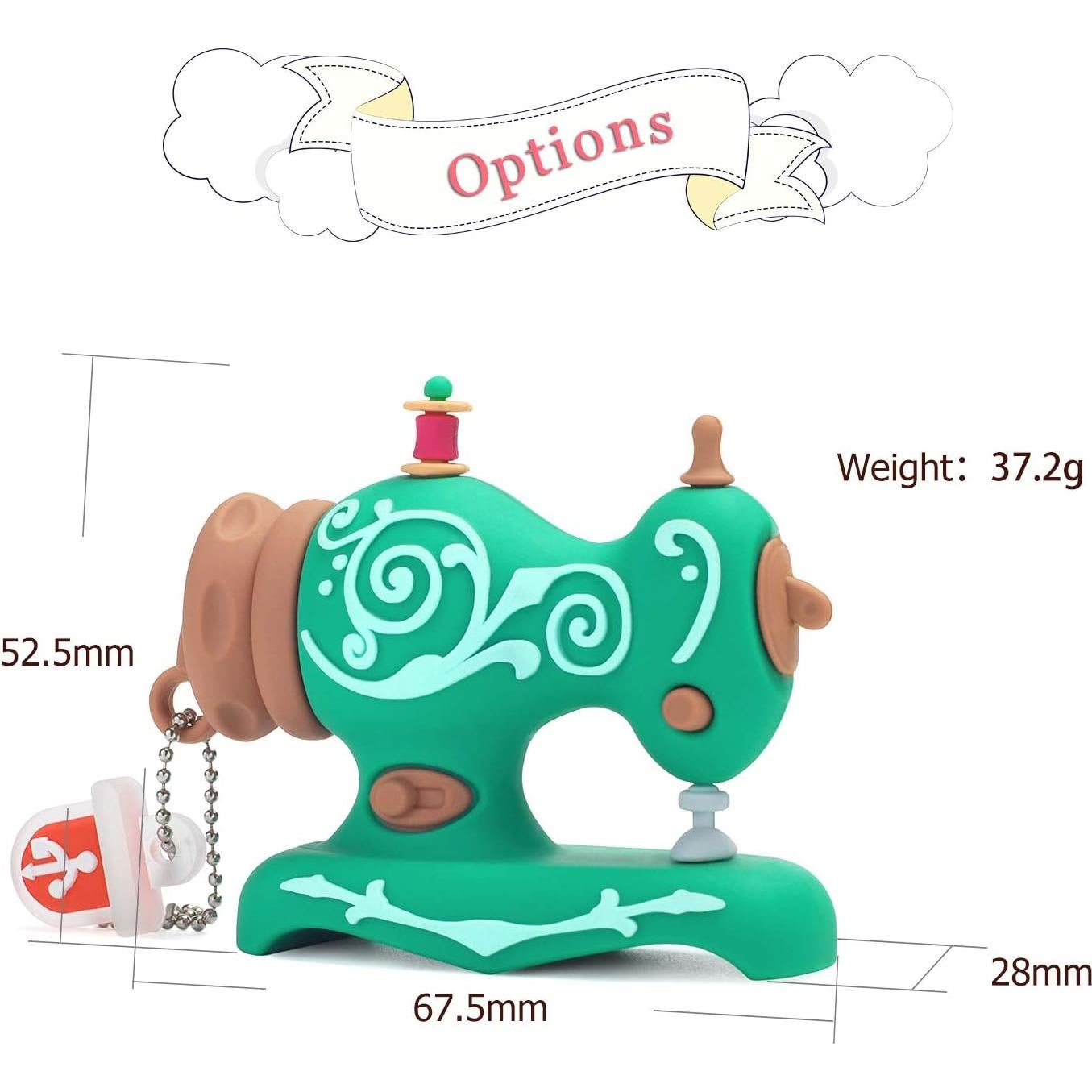 Unidad Flash USB Leizhan 16GB Verde Diseño Máquina de Coser