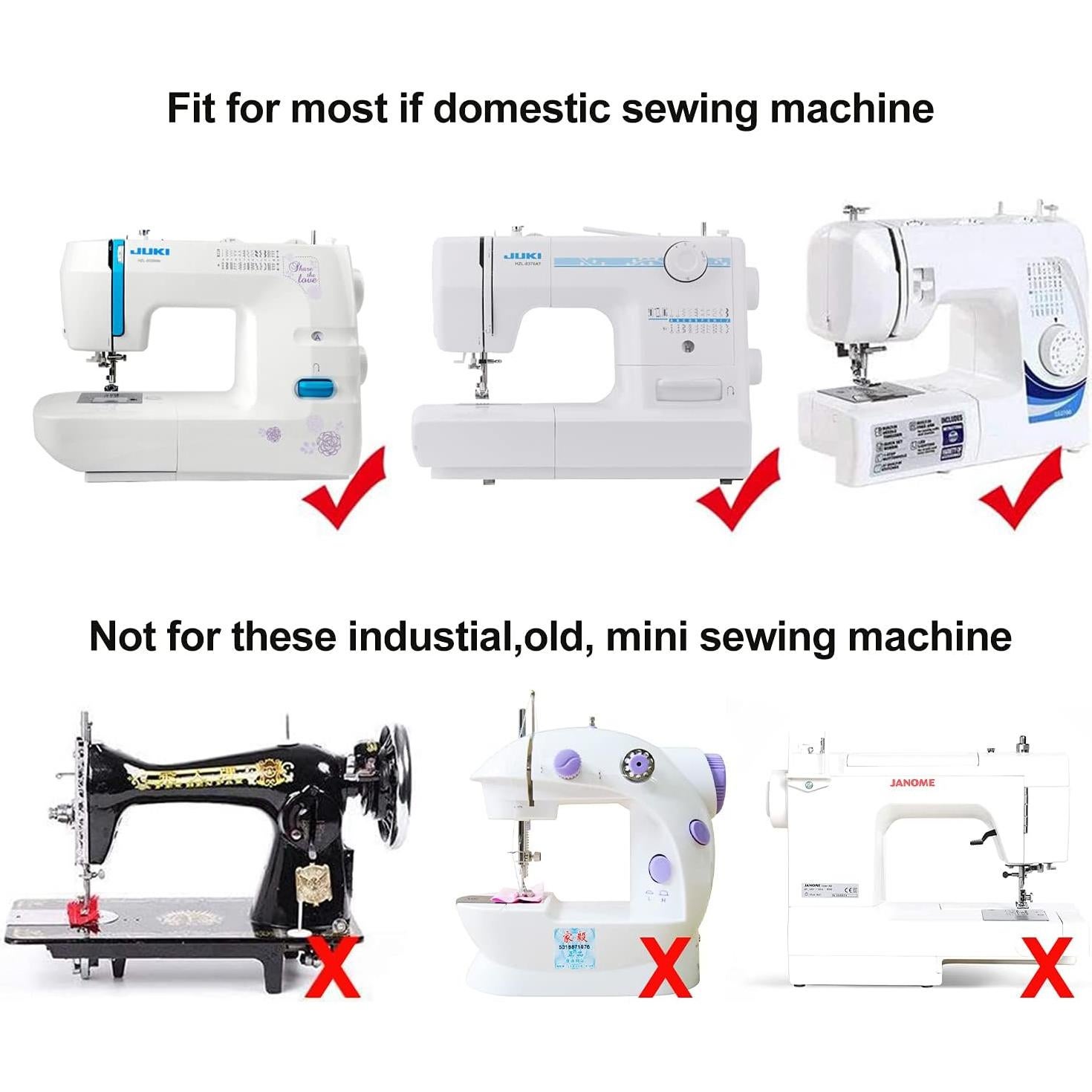 Pie de máquina de coser de punta abierta STORMSHOPPING - Compatible con Singer, Brother, Babylock