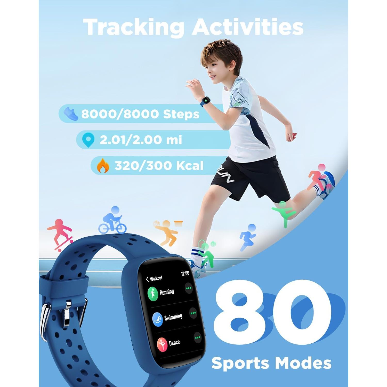 Reloj Inteligente BIGGERFIVE para Niños 1.8" IP68 Azul