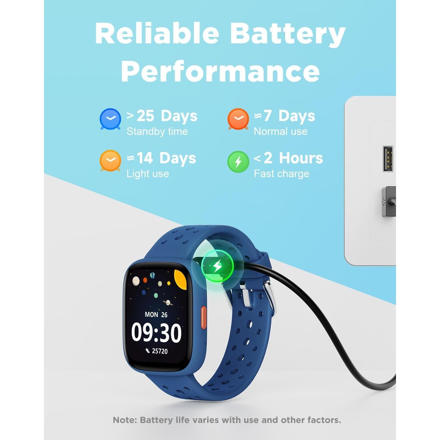 Reloj Inteligente BIGGERFIVE para Niños 1.8" IP68 Azul