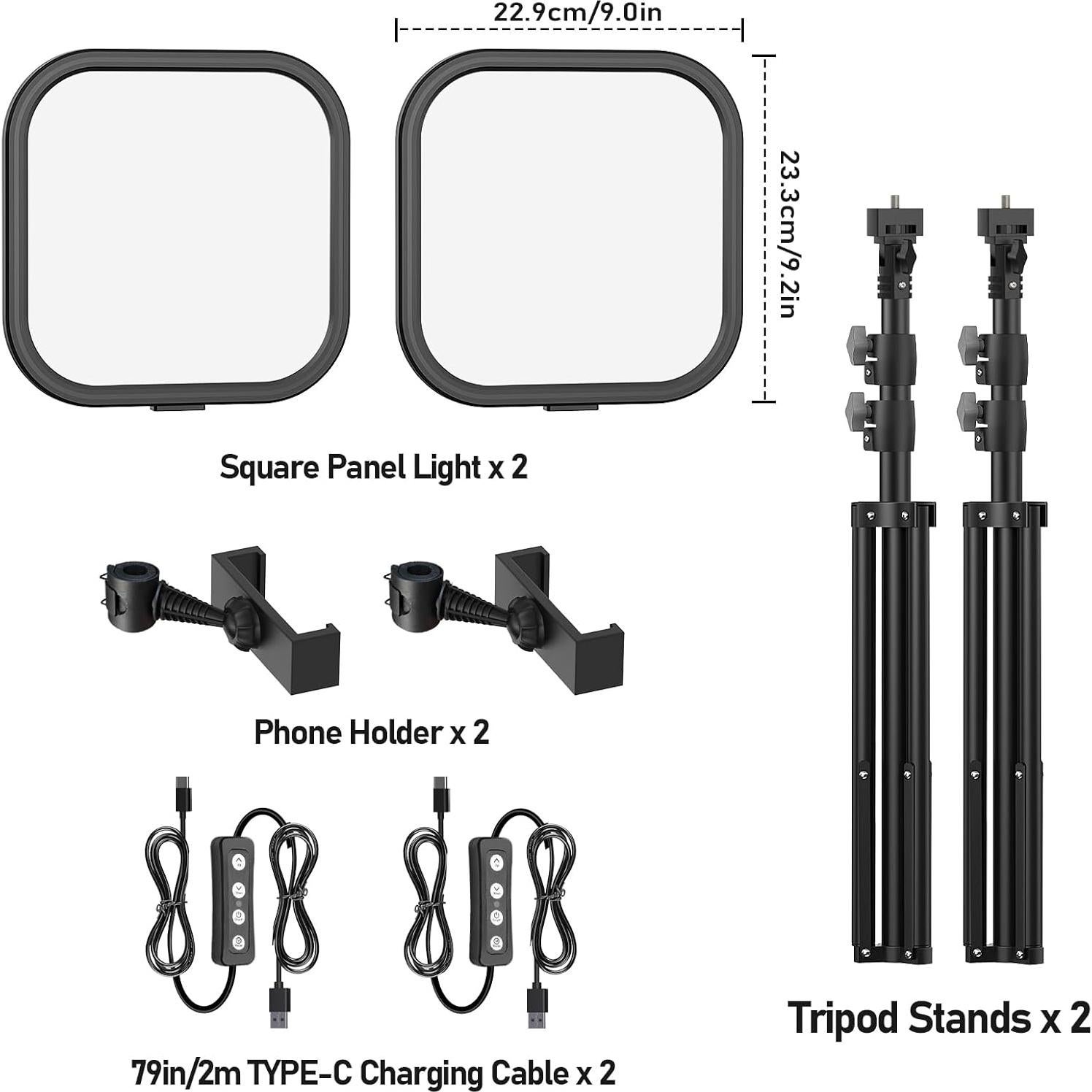 Kit de Iluminación LED 15W Hagibis con Trípode y Soporte
