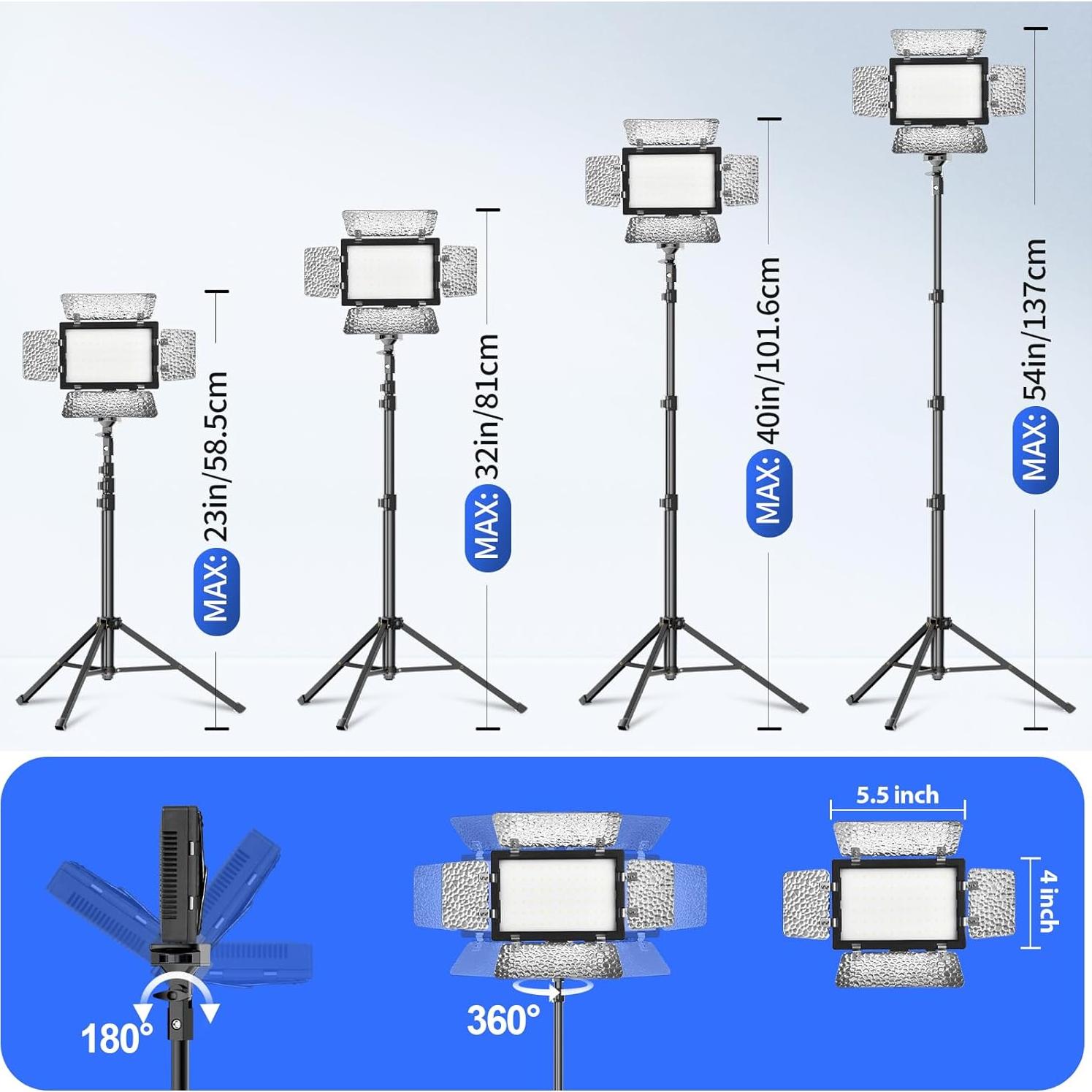 Kit de Iluminación LED GLOSHOOTING con Trípode 137 cm y 9 Filtros