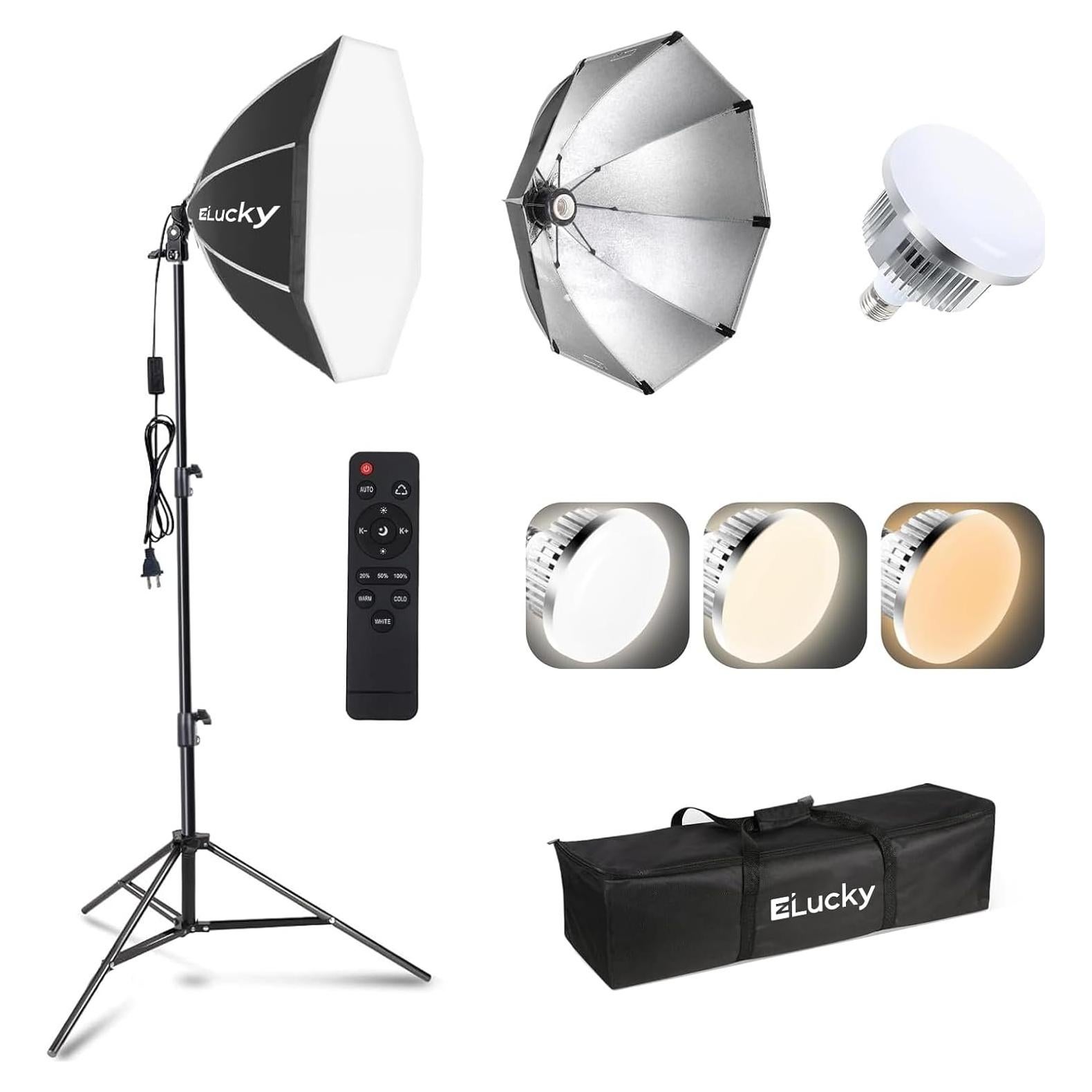 Kit de Iluminación Softbox EZLucky 50cm 85W LED Ajustable