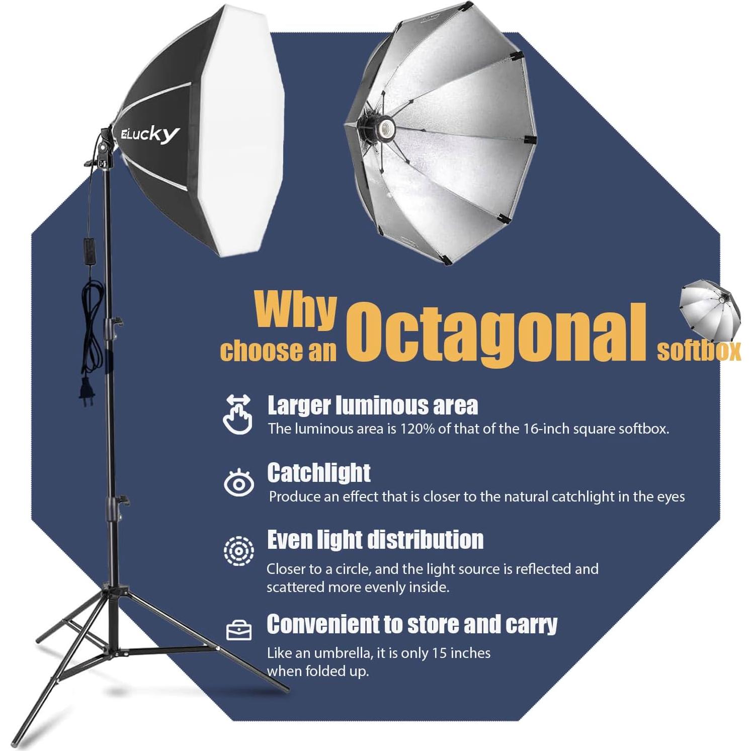 Kit de Iluminación Softbox EZLucky 50cm 85W LED Ajustable