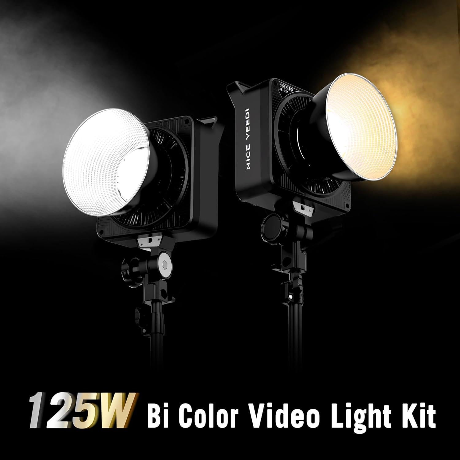 Kit de Iluminación Fotográfica LED NiceVeedi 250W Bi-Color