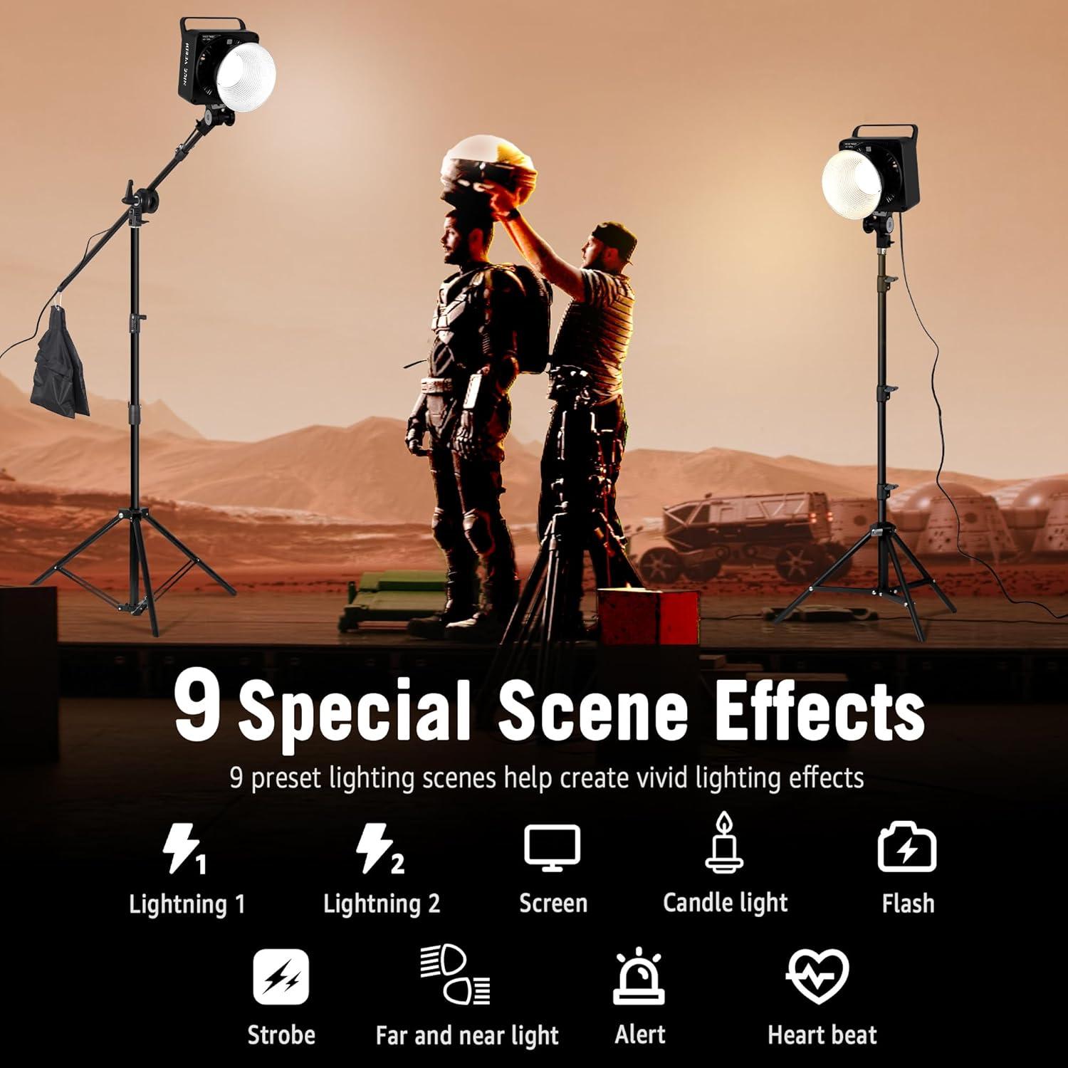 Kit de Iluminación Fotográfica LED NiceVeedi 250W Bi-Color