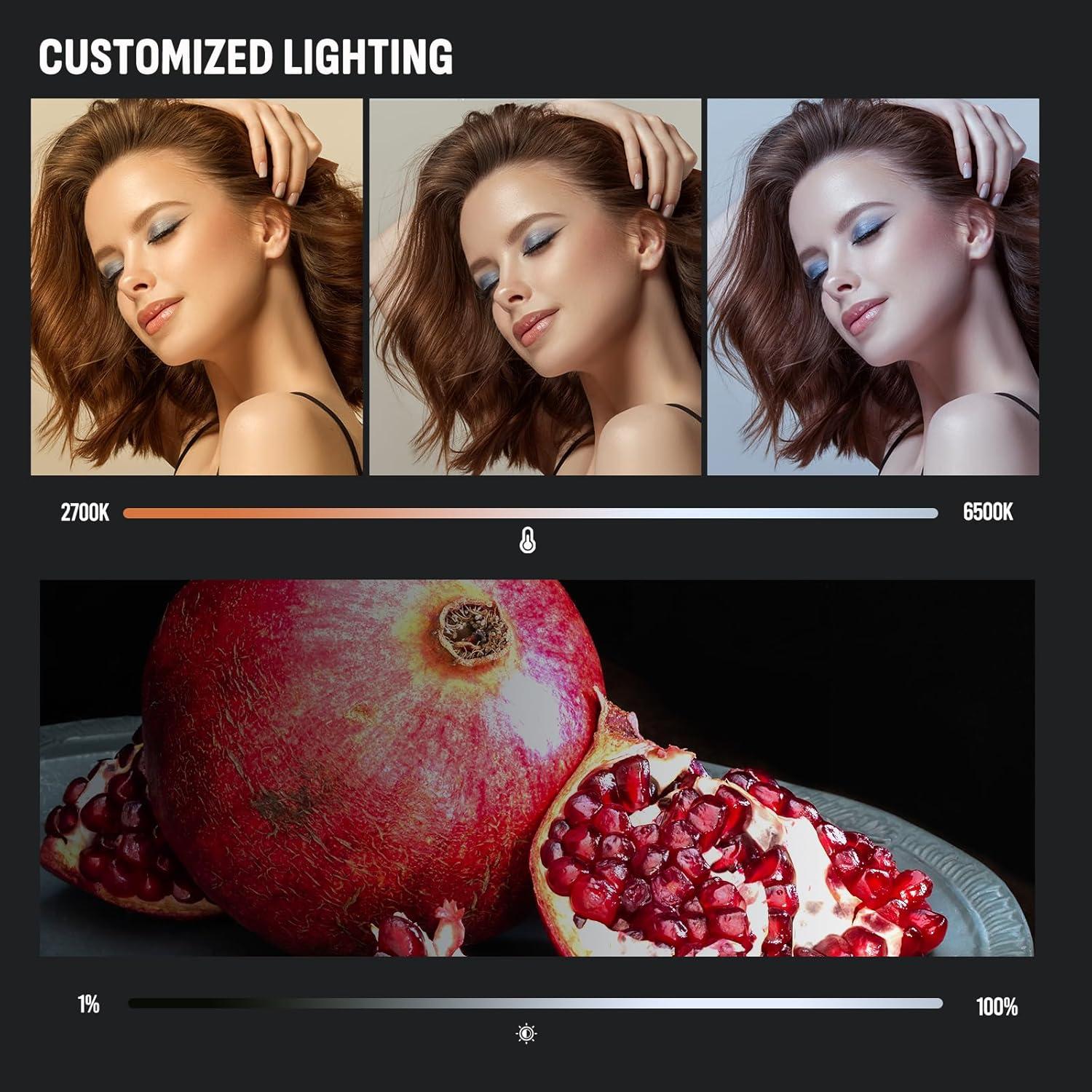 Kit de Iluminación LED Bi-Color 15W Arsoer con Trípodes 70"