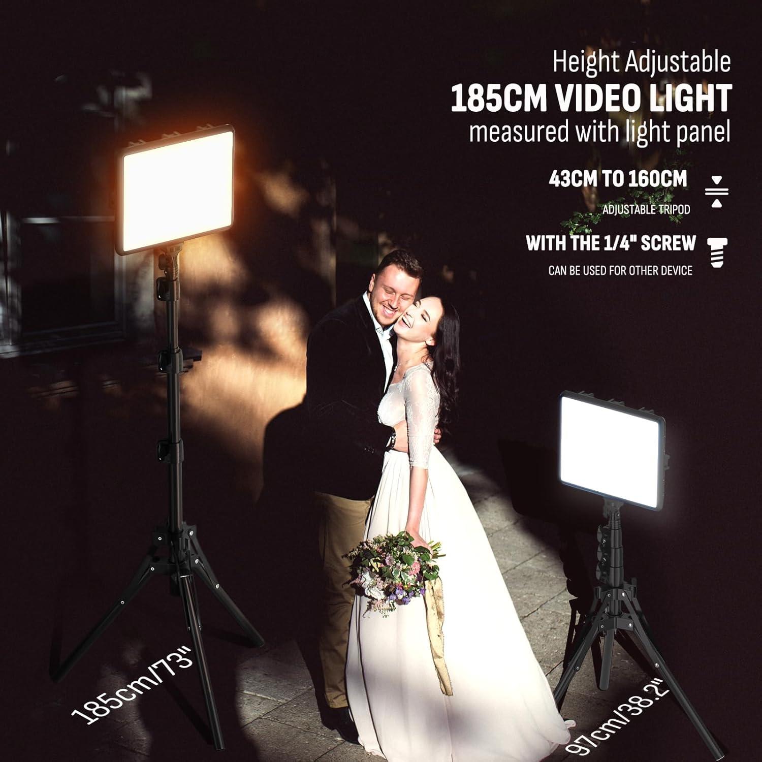 Kit de Iluminación LED Bi-Color 15W Arsoer con Trípodes 70"