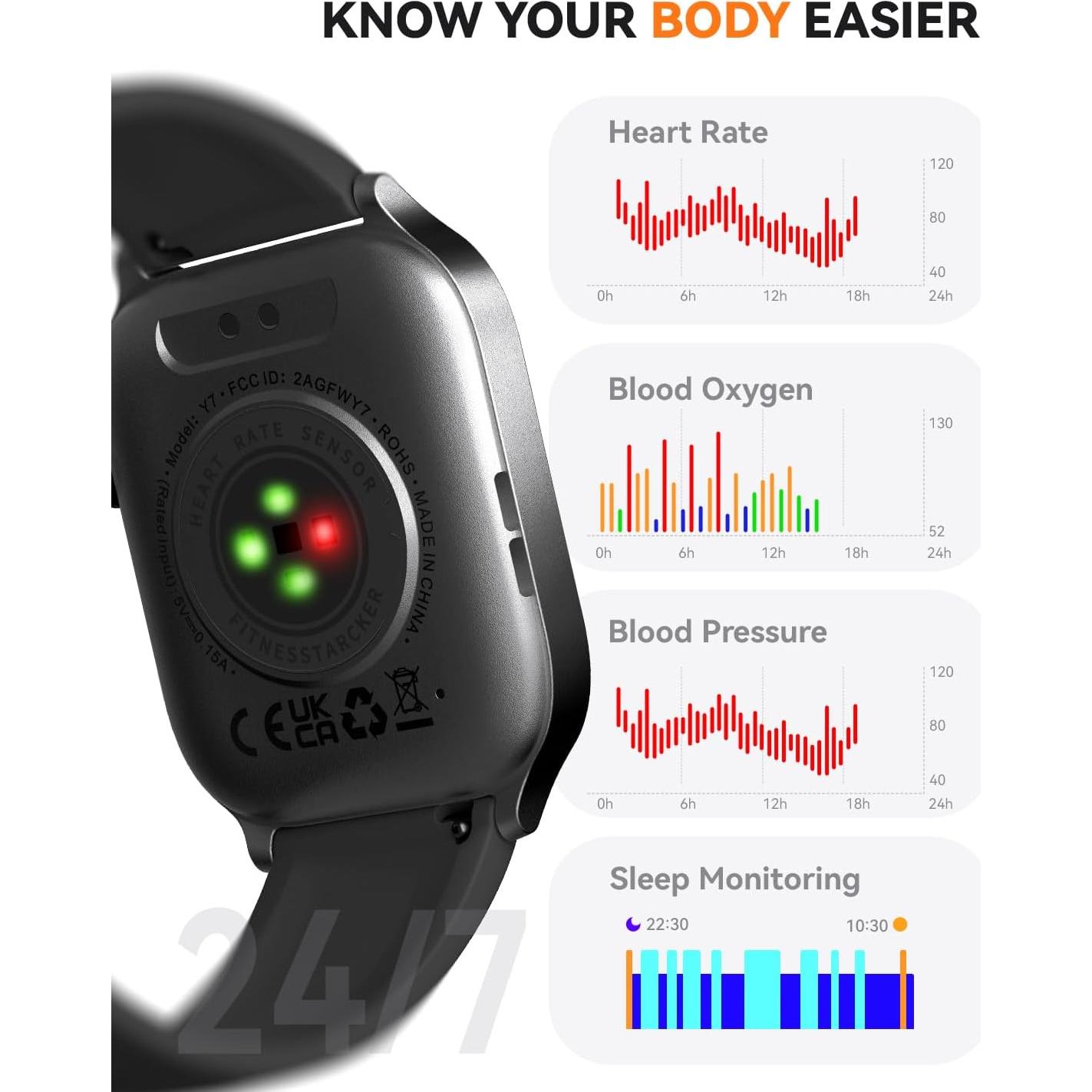 Reloj Inteligente Paybay Y7 Negro IP68 Fitness Llamadas