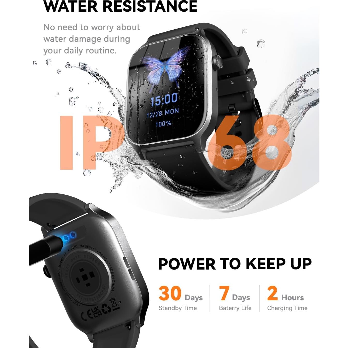 Reloj Inteligente Paybay Y7 Negro IP68 Fitness Llamadas