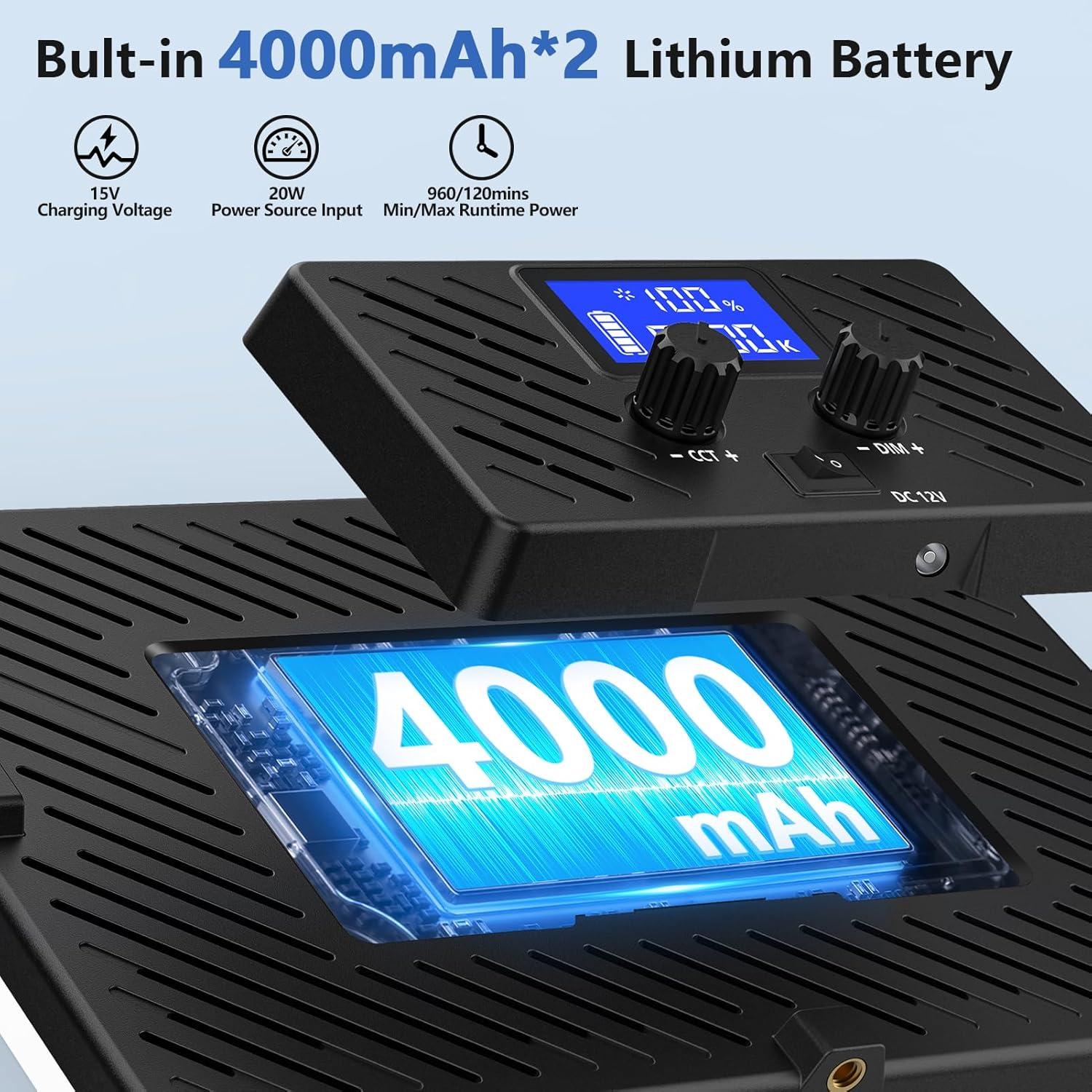 Kit de Iluminación LED Bi-Color QEUOOIY con Trípodes 160 cm