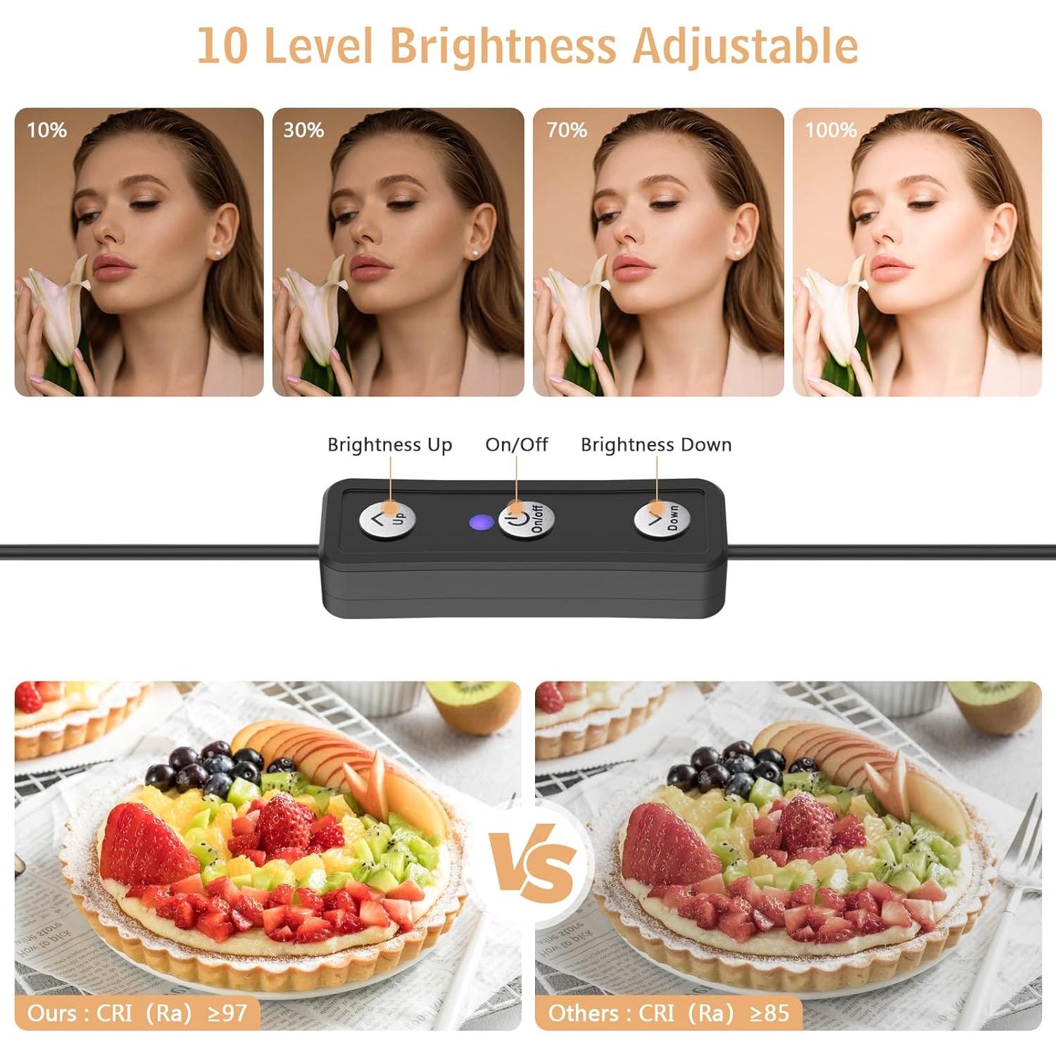 Kit de Iluminación LED Obeamiu 2 Varas con Trípode 160 cm