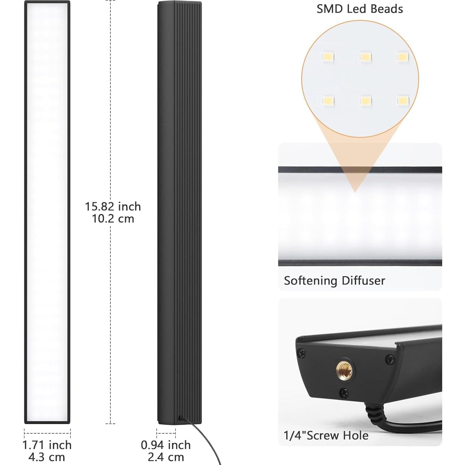 Kit de Iluminación LED Obeamiu 2 Varas con Trípode 160 cm