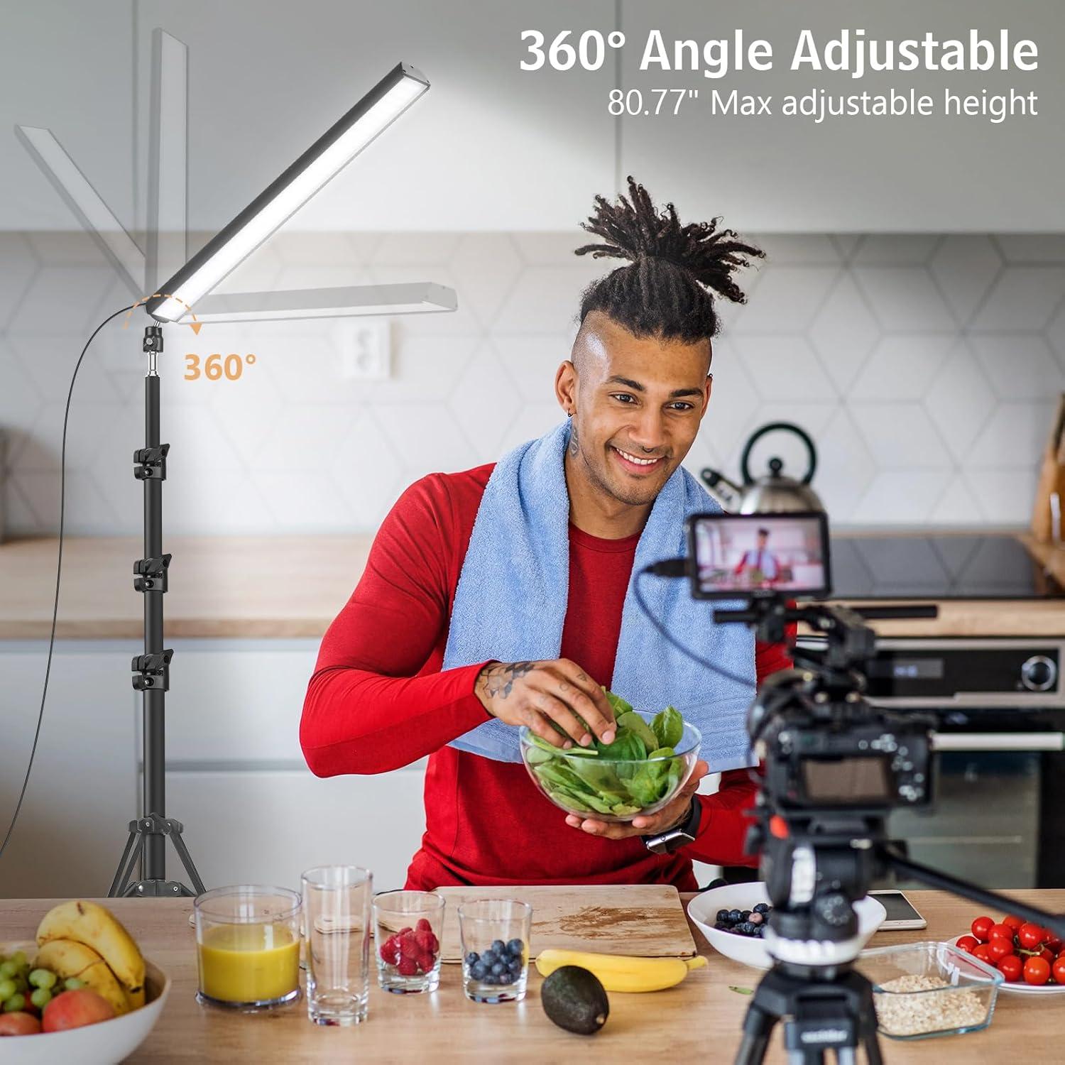 Kit de Iluminación LED Obeamiu 2 Varas con Trípode 160 cm