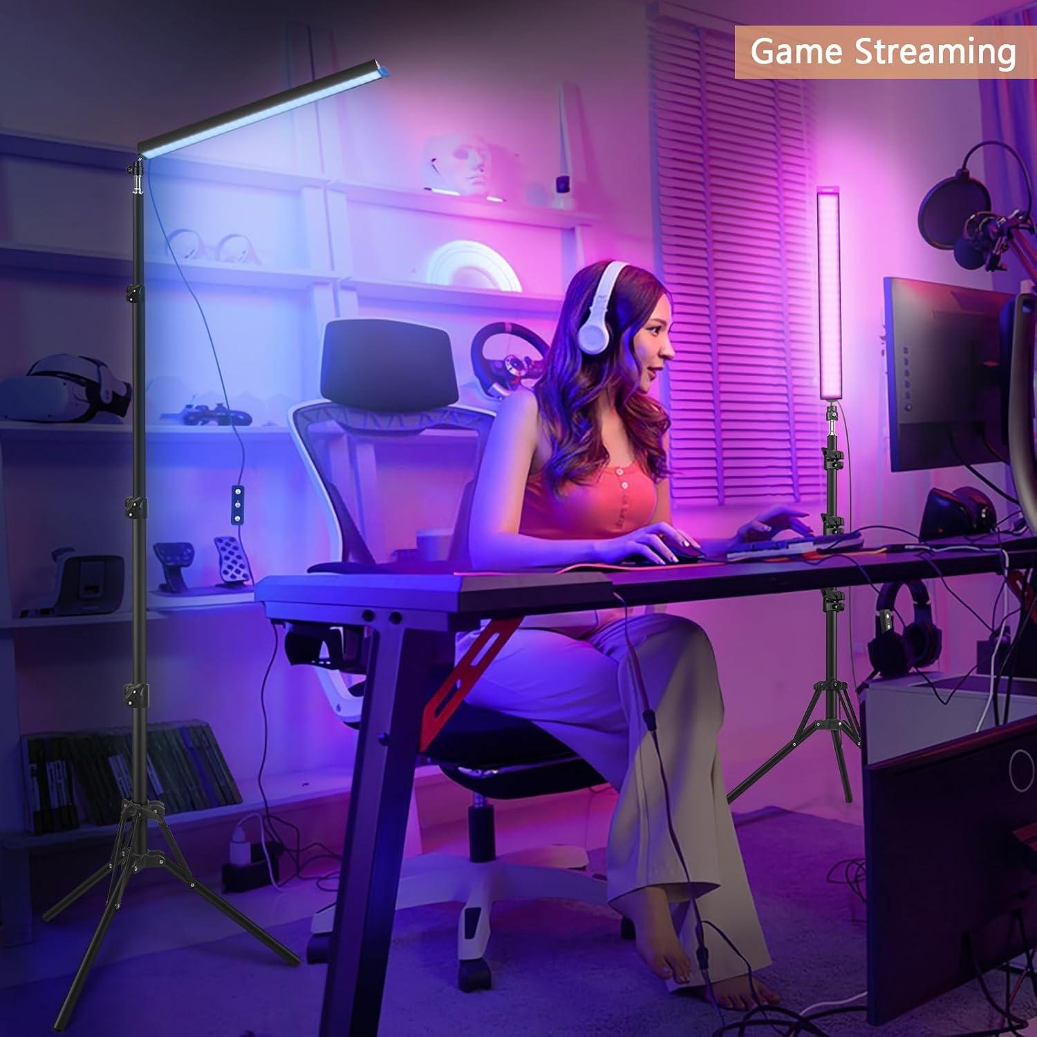 Kit de Iluminación LED Obeamiu 2 Varas con Trípode 160 cm