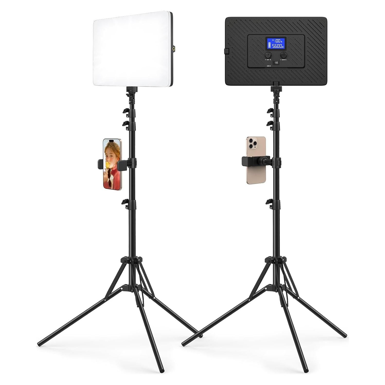 Kit de Luz LED Kmasic 2 Piezas con Soporte y Batería 8000mAh