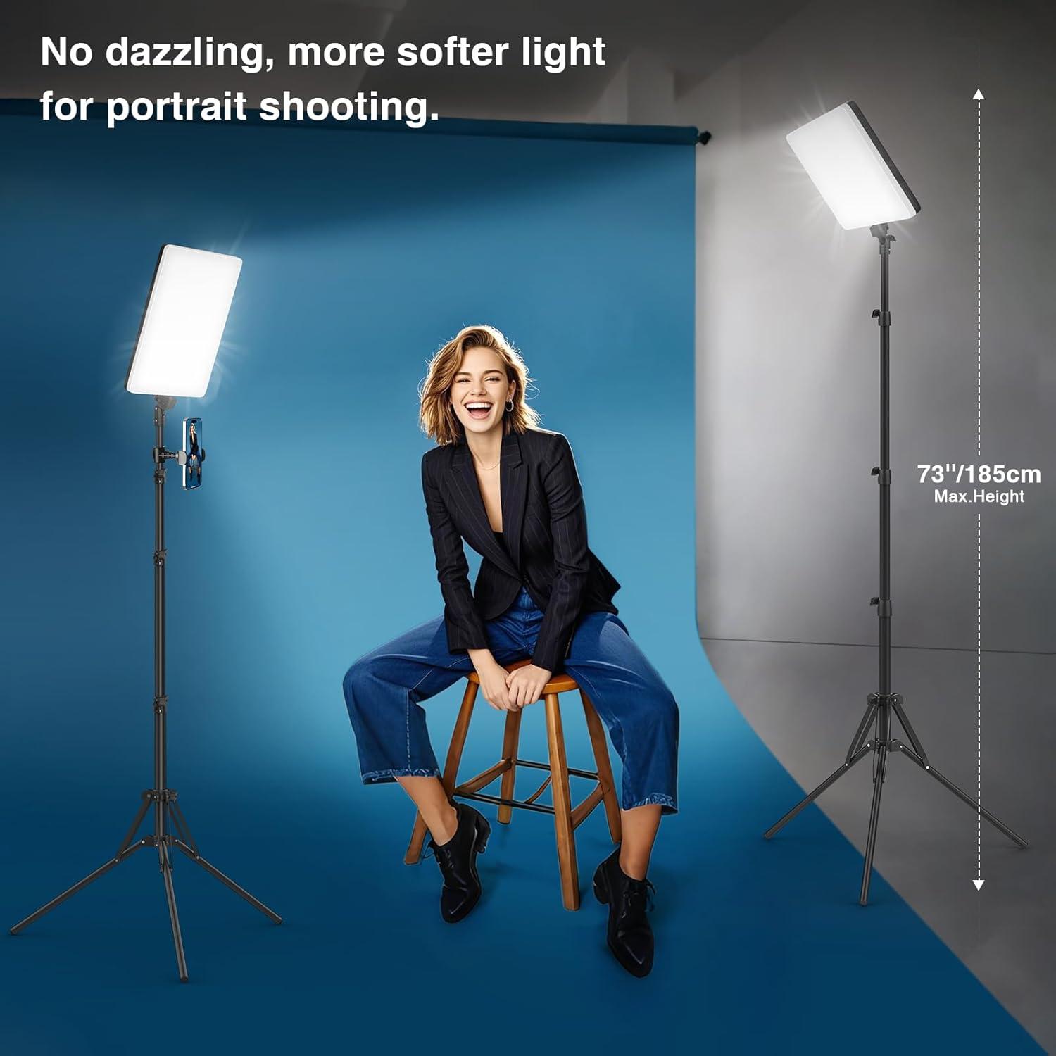 Kit de Luz LED Kmasic 2 Piezas con Soporte y Batería 8000mAh