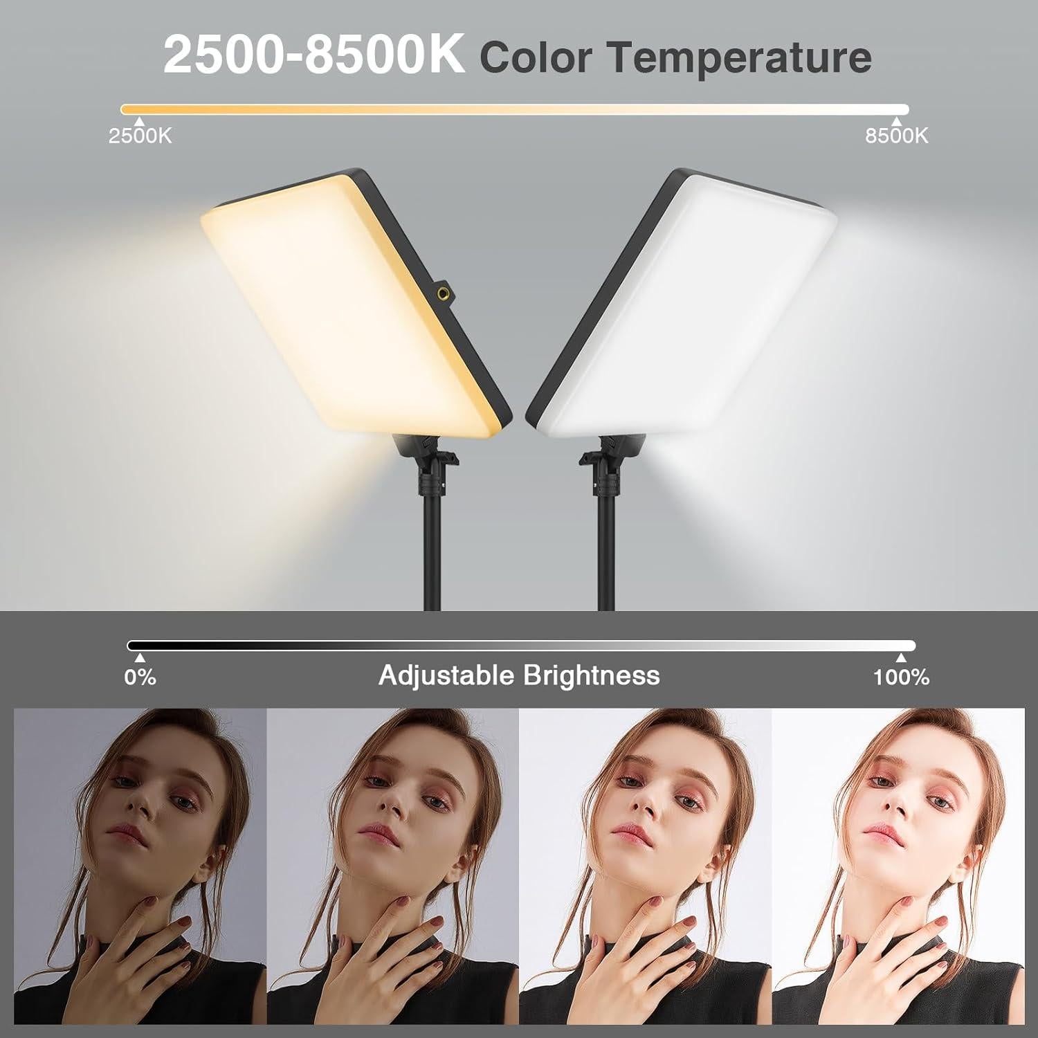 Kit de Luz LED Kmasic 2 Piezas con Soporte y Batería 8000mAh