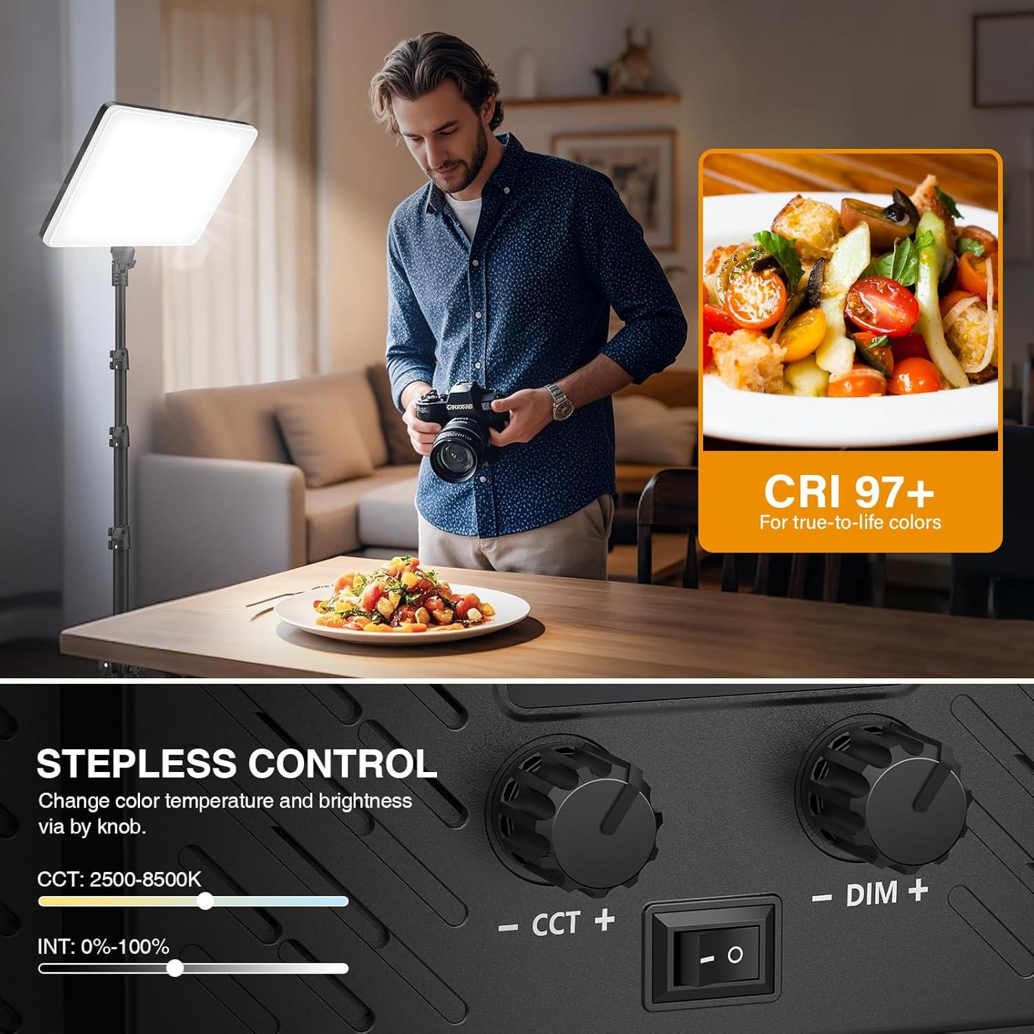 Kit de Luz LED Kmasic 2 Piezas con Soporte y Batería 8000mAh