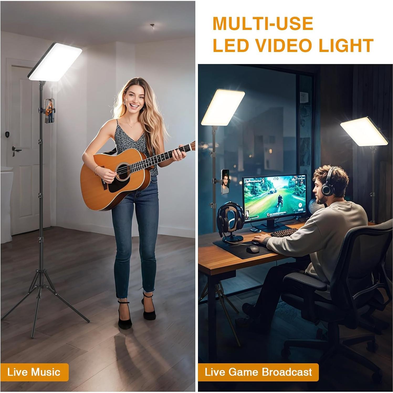 Kit de Luz LED Kmasic 2 Piezas con Soporte y Batería 8000mAh