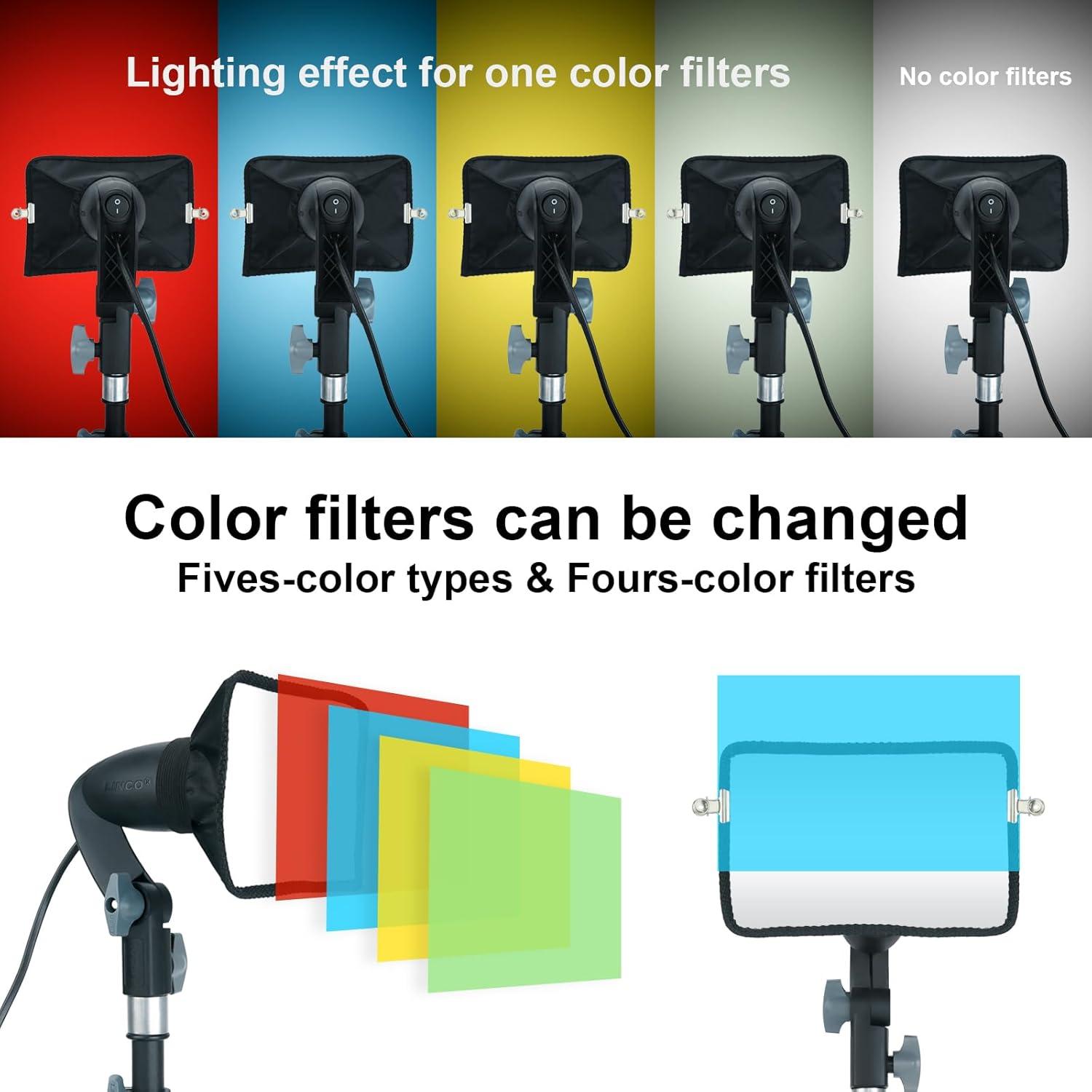 Kit de Iluminación LED LINCO AM288 con Trípodes y Filtros