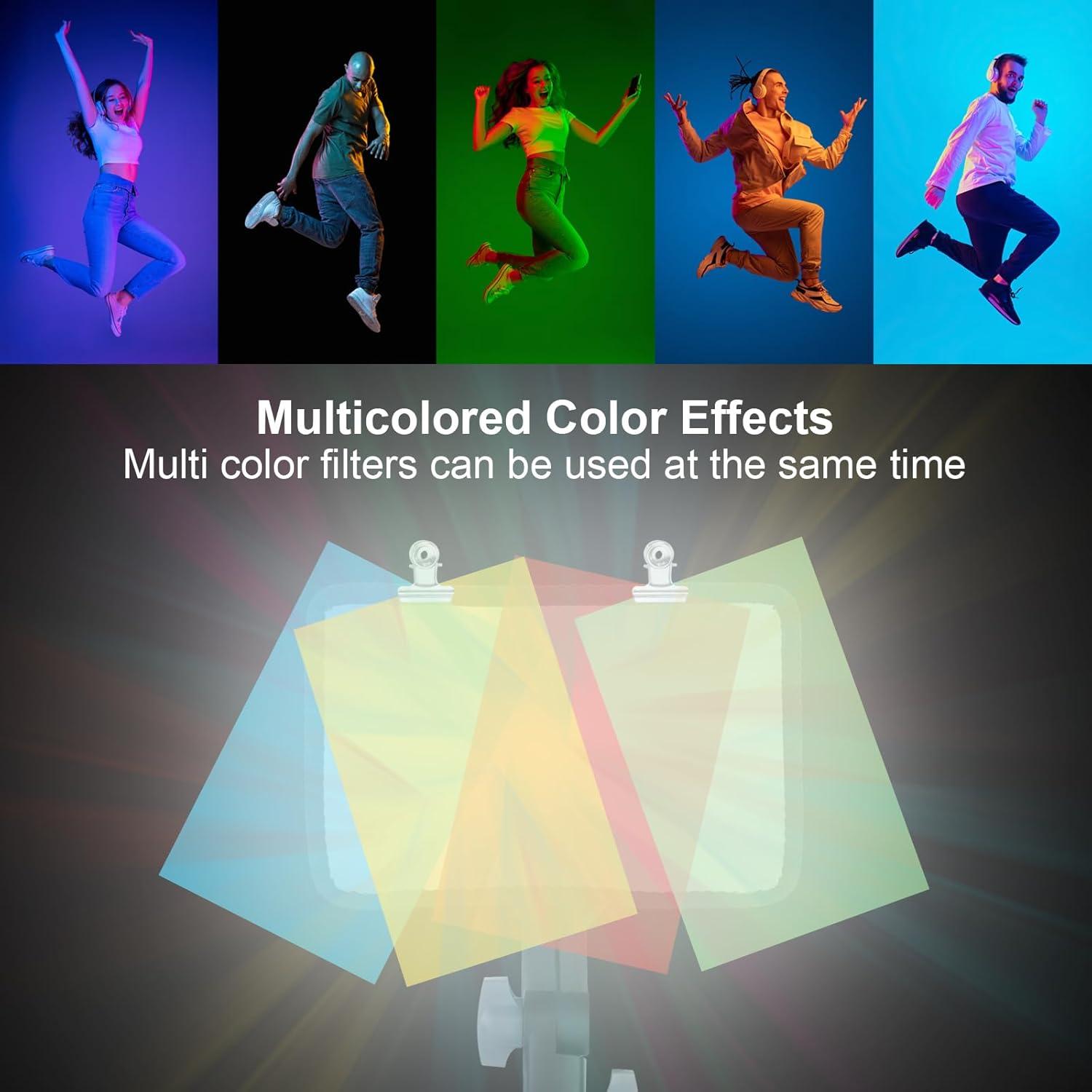 Kit de Iluminación LED LINCO AM288 con Trípodes y Filtros