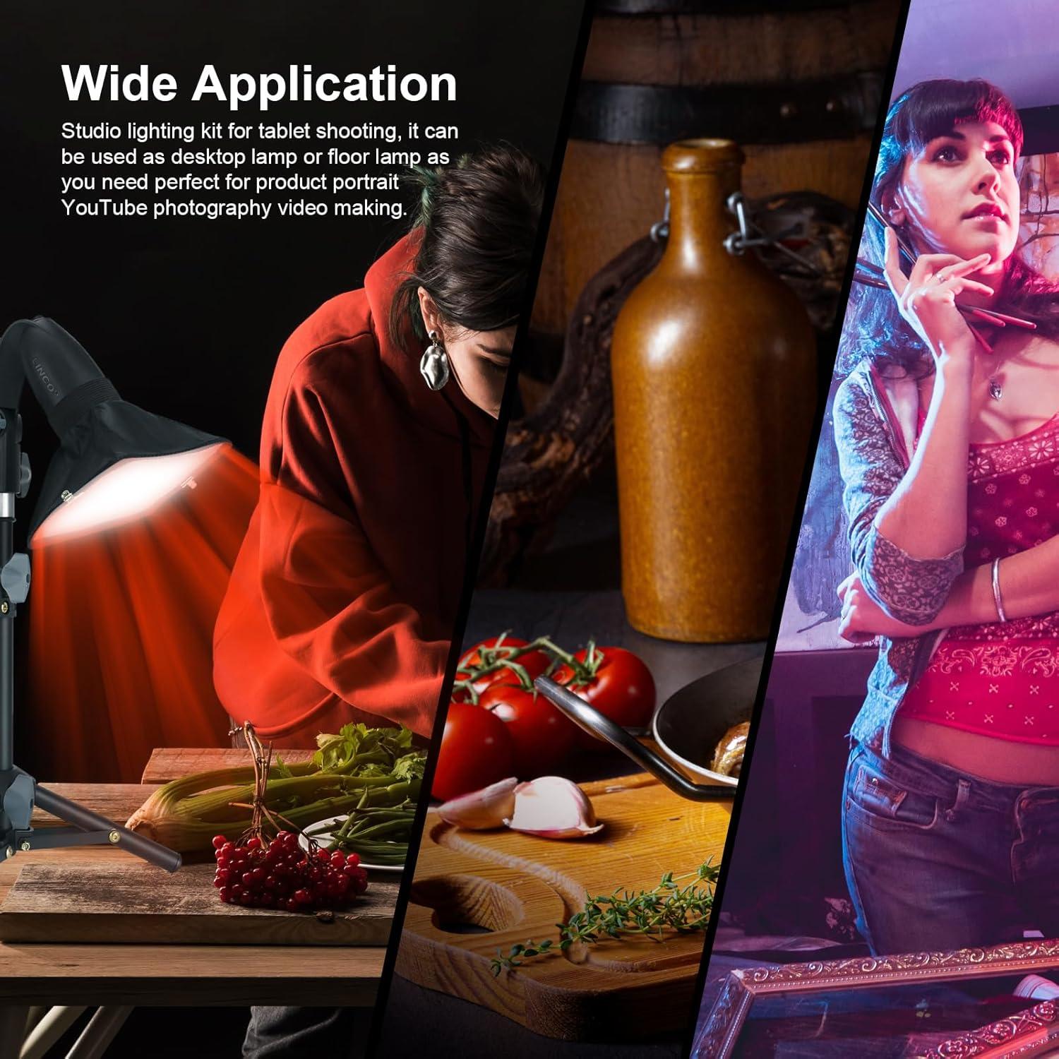 Kit de Iluminación LED LINCO AM288 con Trípodes y Filtros