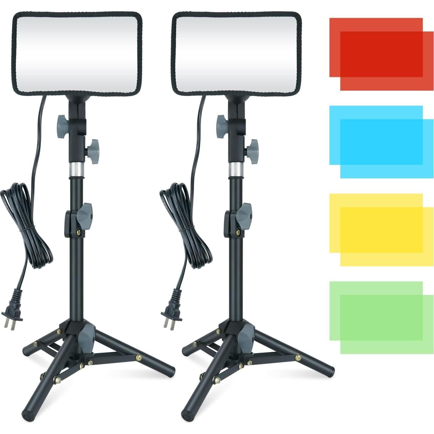 Kit de Iluminación LED LINCO AM288 con Trípodes y Filtros