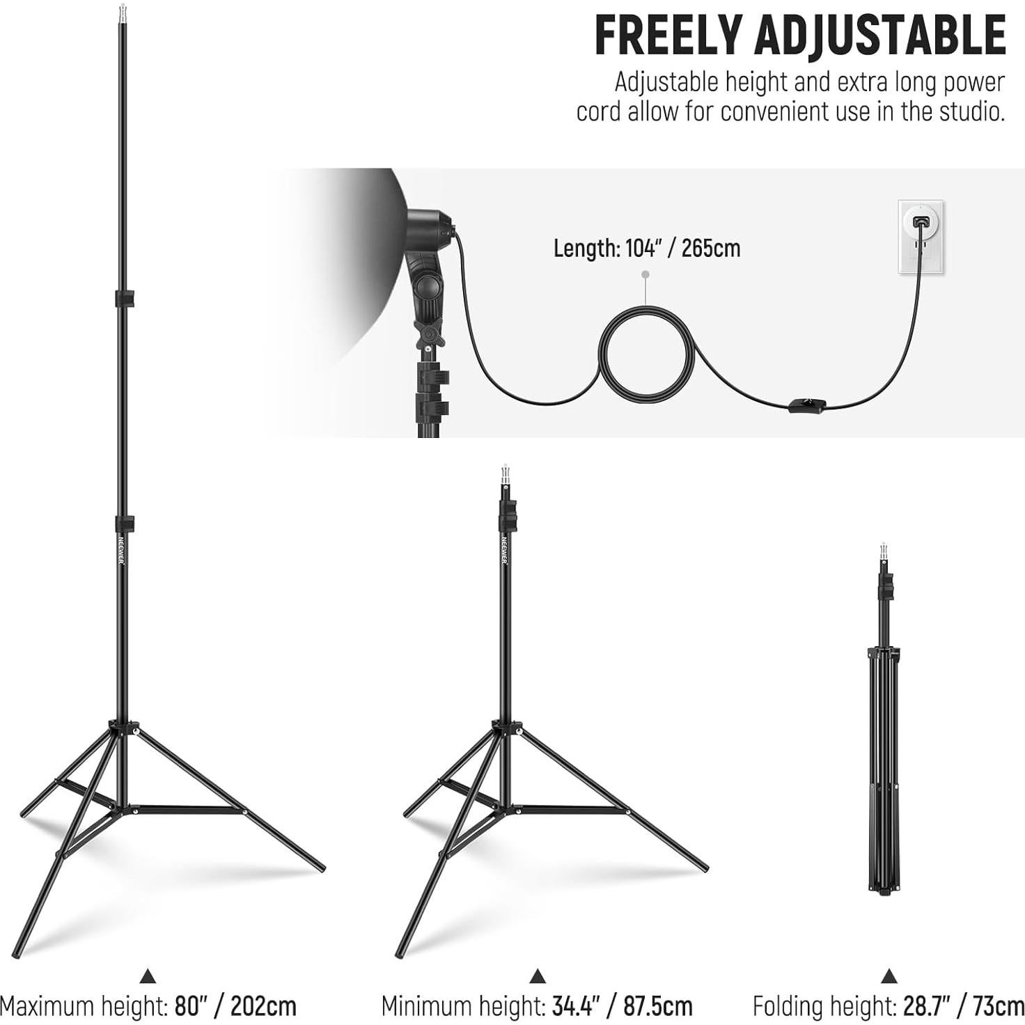 Kit de Iluminación NEEWER NK300 con Softbox 60x60cm y LED 35W
