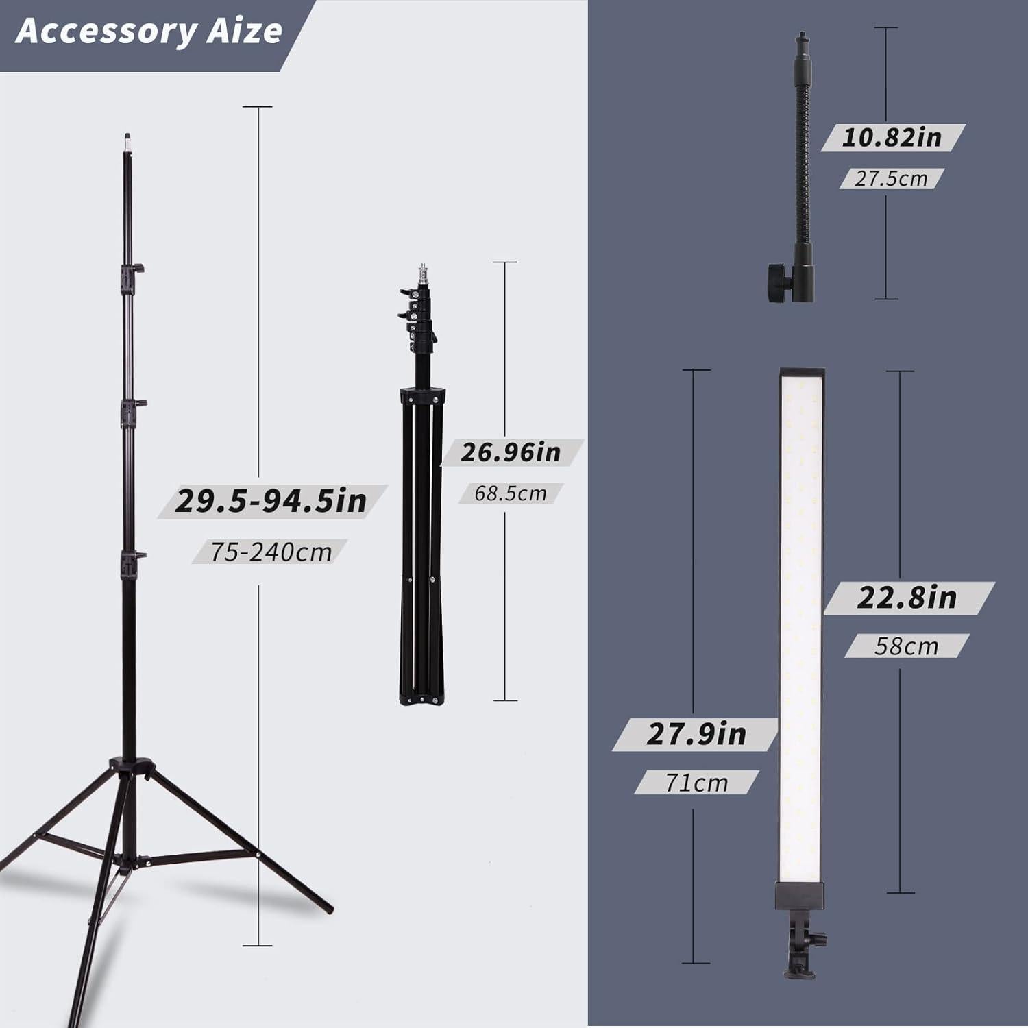Kit de Iluminación LED GSKAIWEN para Fotografía con Soporte y Tubo Suave
