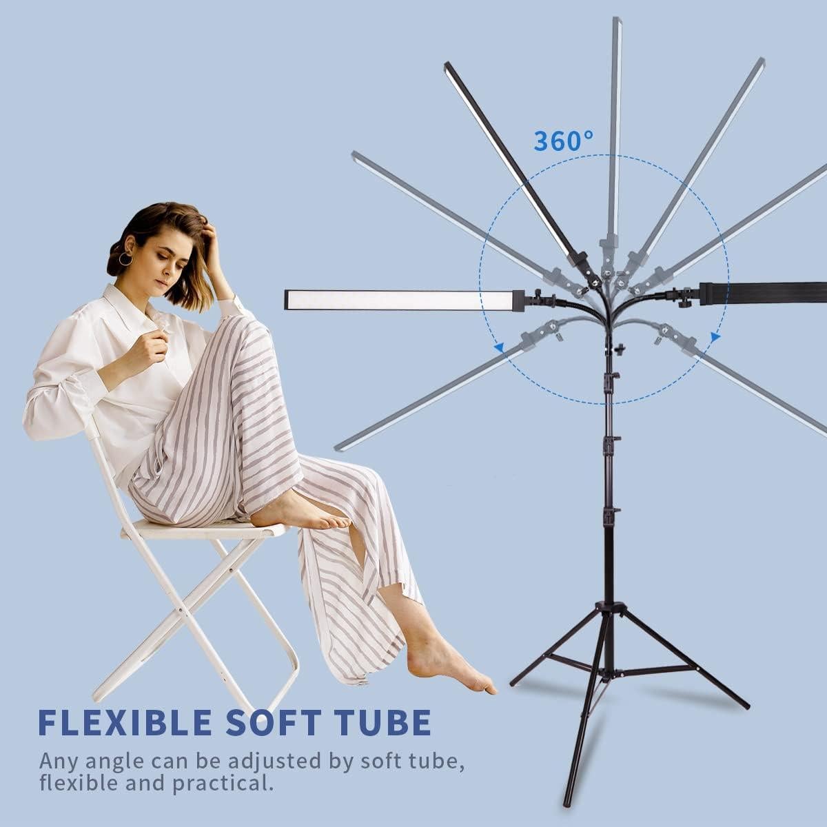 Kit de Iluminación LED GSKAIWEN para Fotografía con Soporte y Tubo Suave