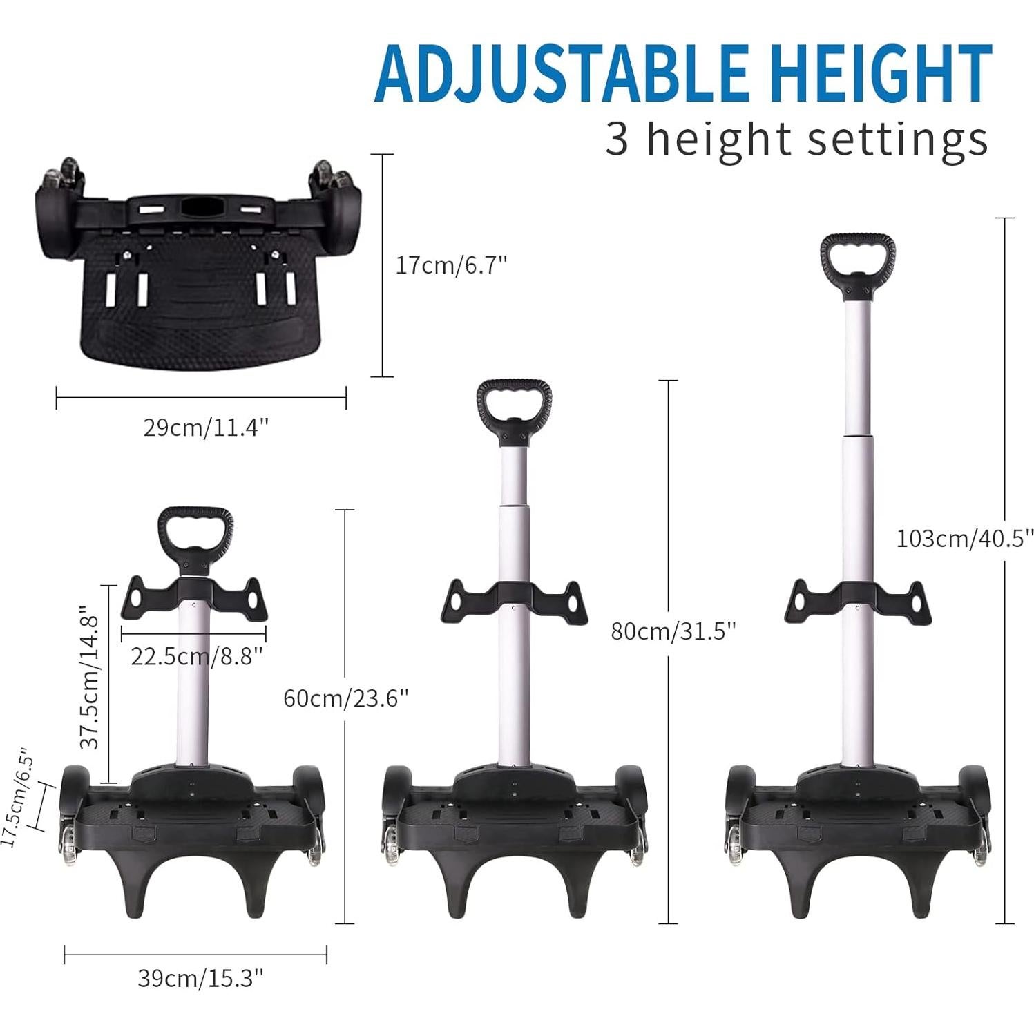 Carro Plegable para Mochila Aluminio 6 Ruedas 1.89 kg