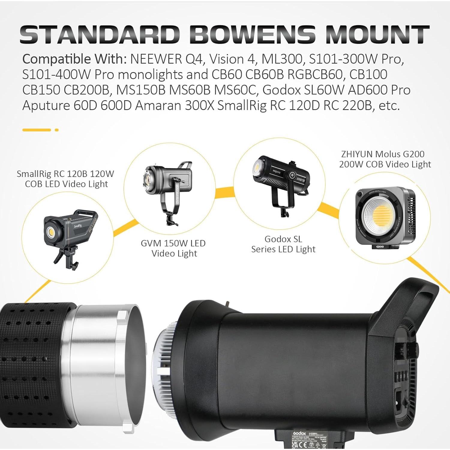Kit Snoot Óptico Bowens NULBOFU con 34 Gobos y 5 Filtros