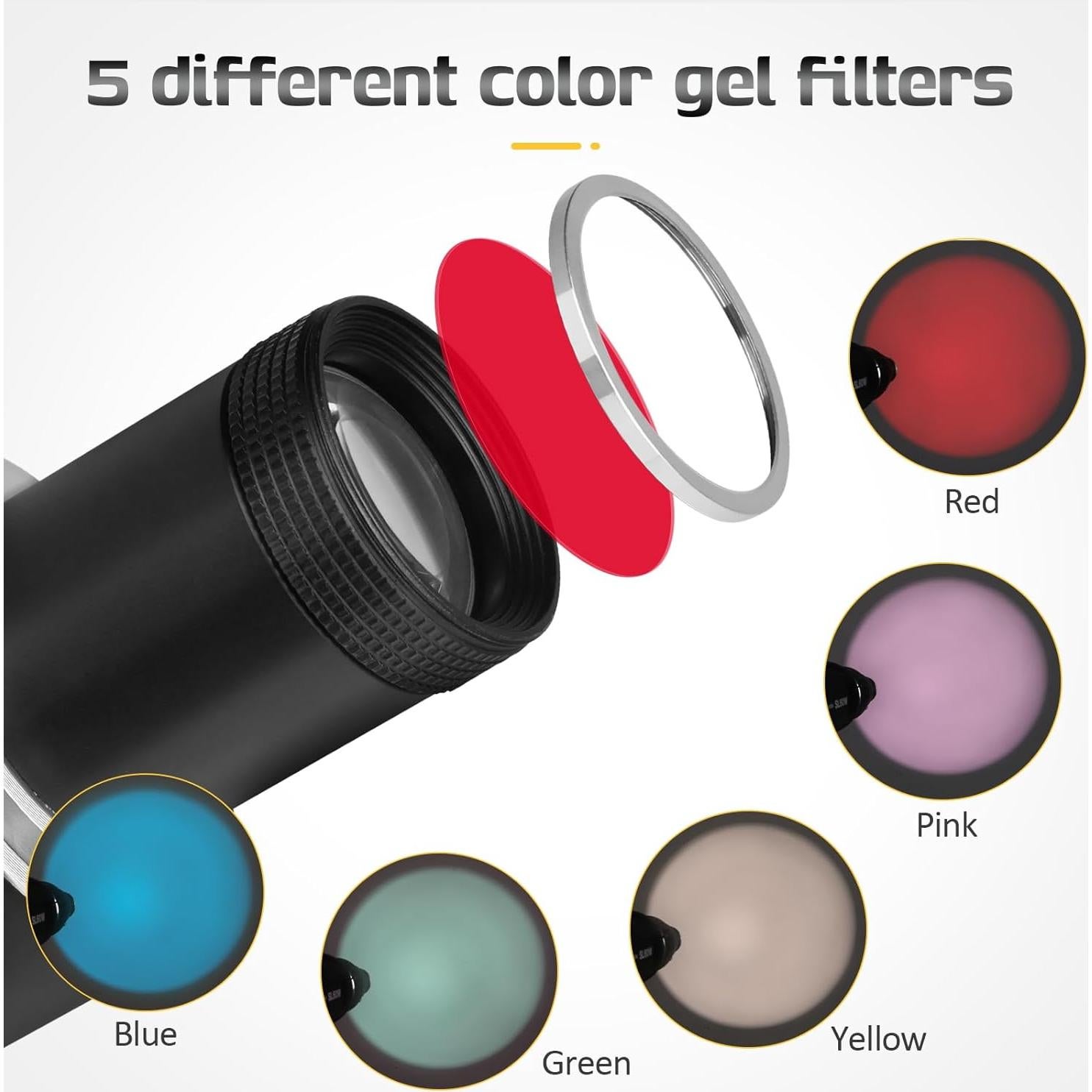 Kit Snoot Óptico Bowens NULBOFU con 34 Gobos y 5 Filtros