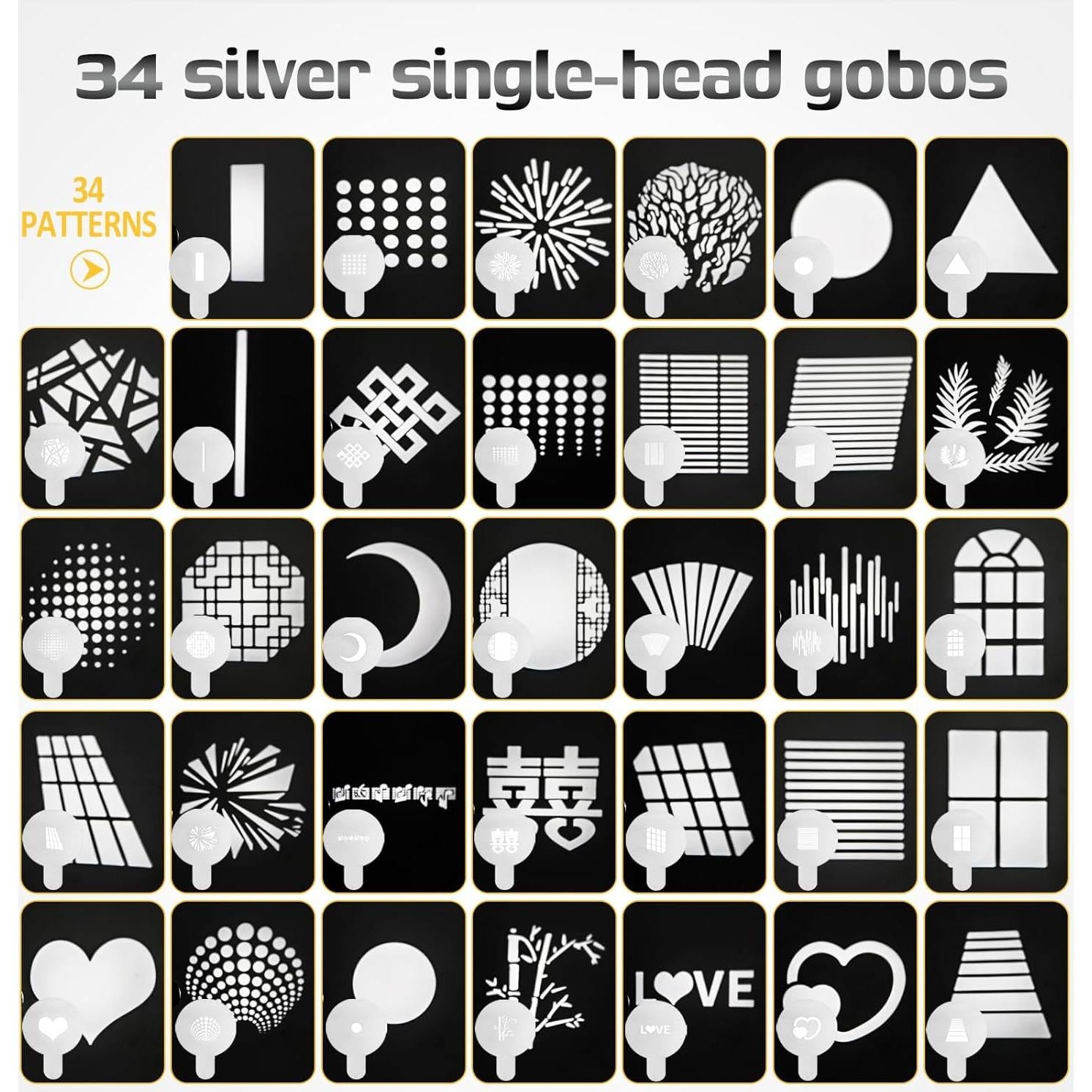 Kit Snoot Óptico Bowens NULBOFU con 34 Gobos y 5 Filtros