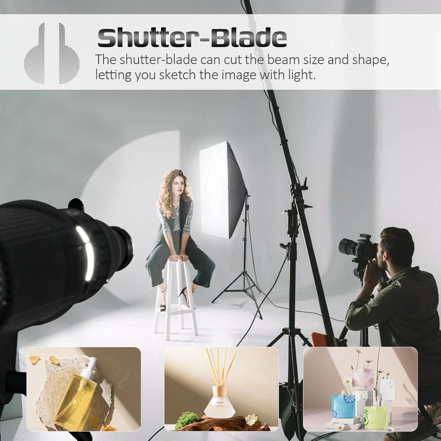 Kit Snoot Óptico Bowens NULBOFU con 34 Gobos y 5 Filtros