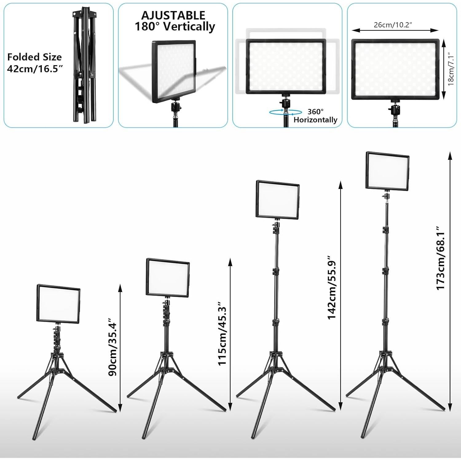 Kit de Iluminación LED Bi-Color Ci-Fotto 2-Pack USB 2800-6500K